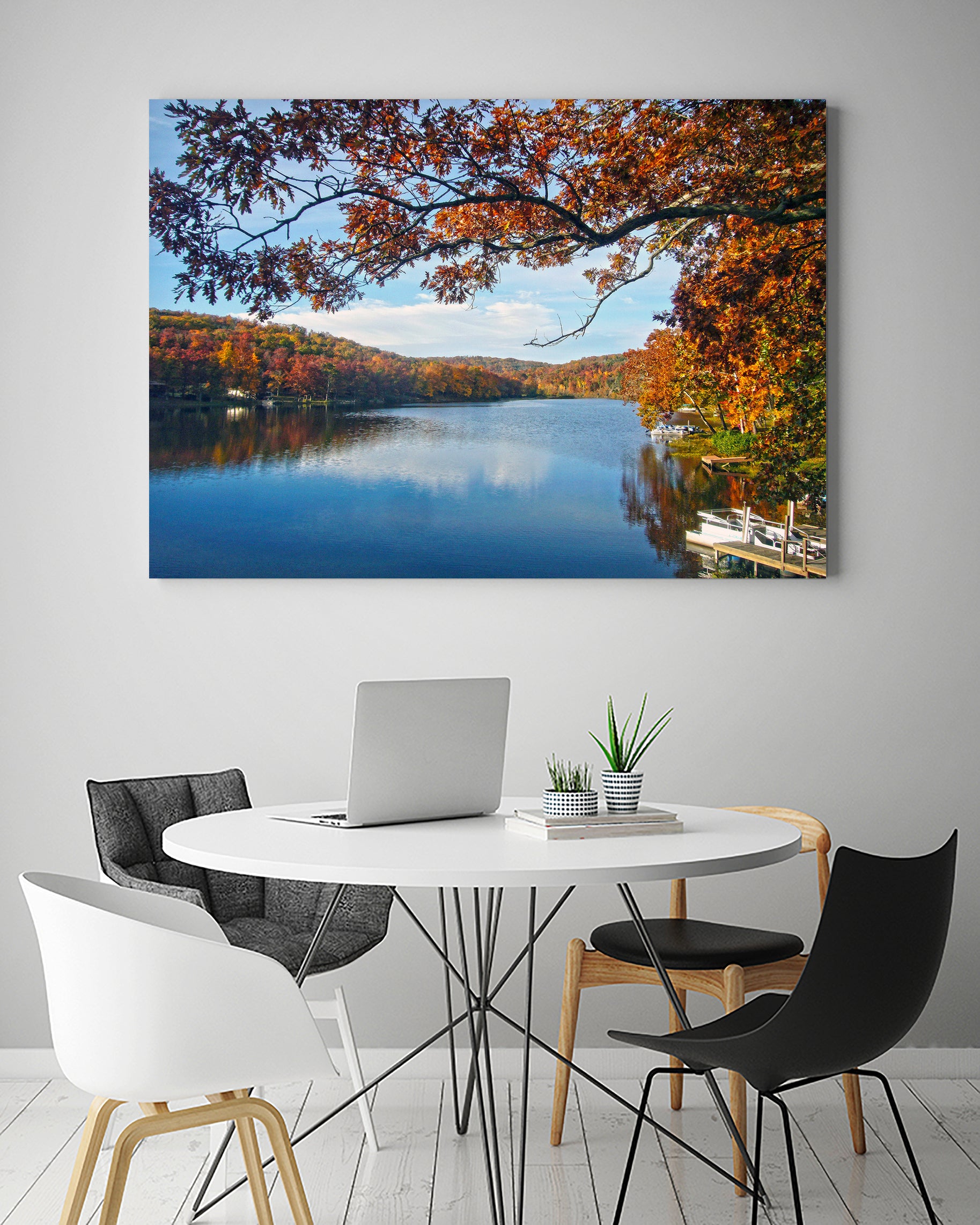 Lake Killarney in Autumn Beauty by Susan Kline on GIANT ART - blue photo illustration