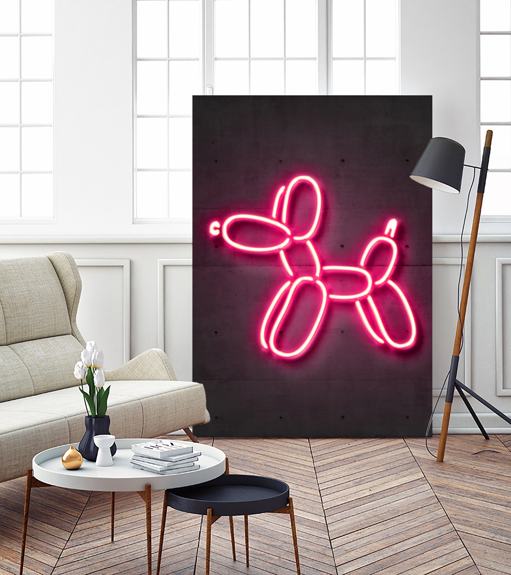 Balloon dog by Octavian Mihai Mielu on GIANT ART - pink 3d art