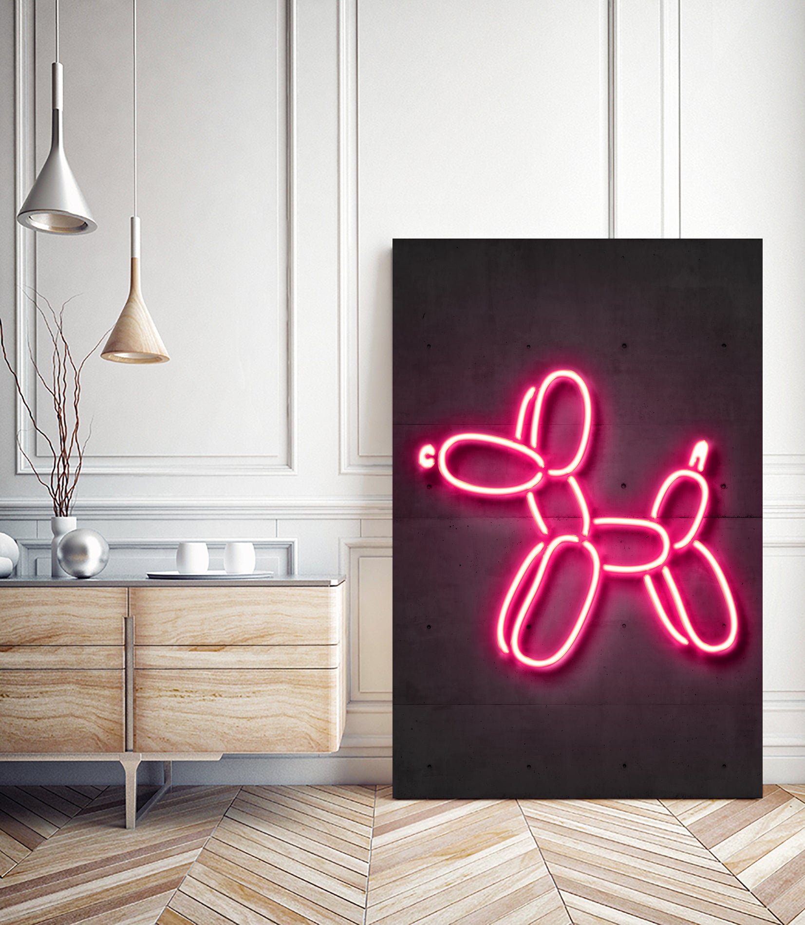 Balloon dog by Octavian Mihai Mielu on GIANT ART - pink 3d art