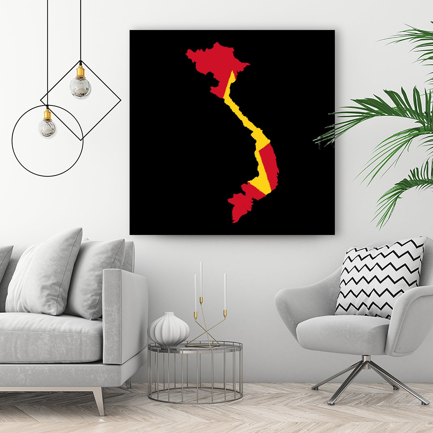 Vietnam Flag Map Drawing Line Art by erwin saputra on GIANT ART - white digital drawing