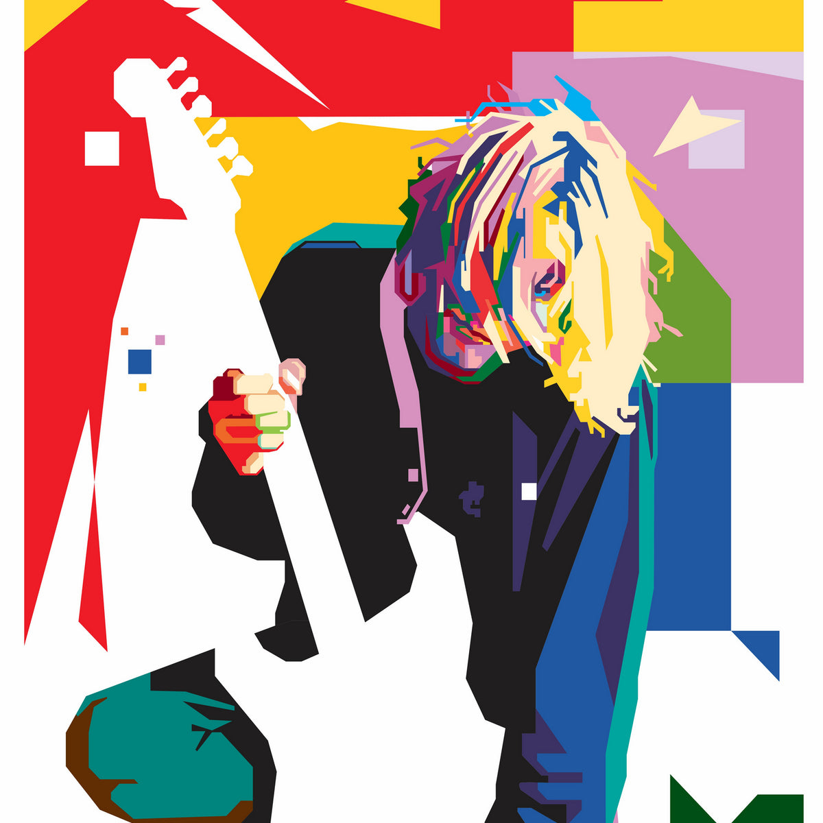 Kurt Cobain in WPAP Art - Art Print by fajar gunawan | GIANT ART