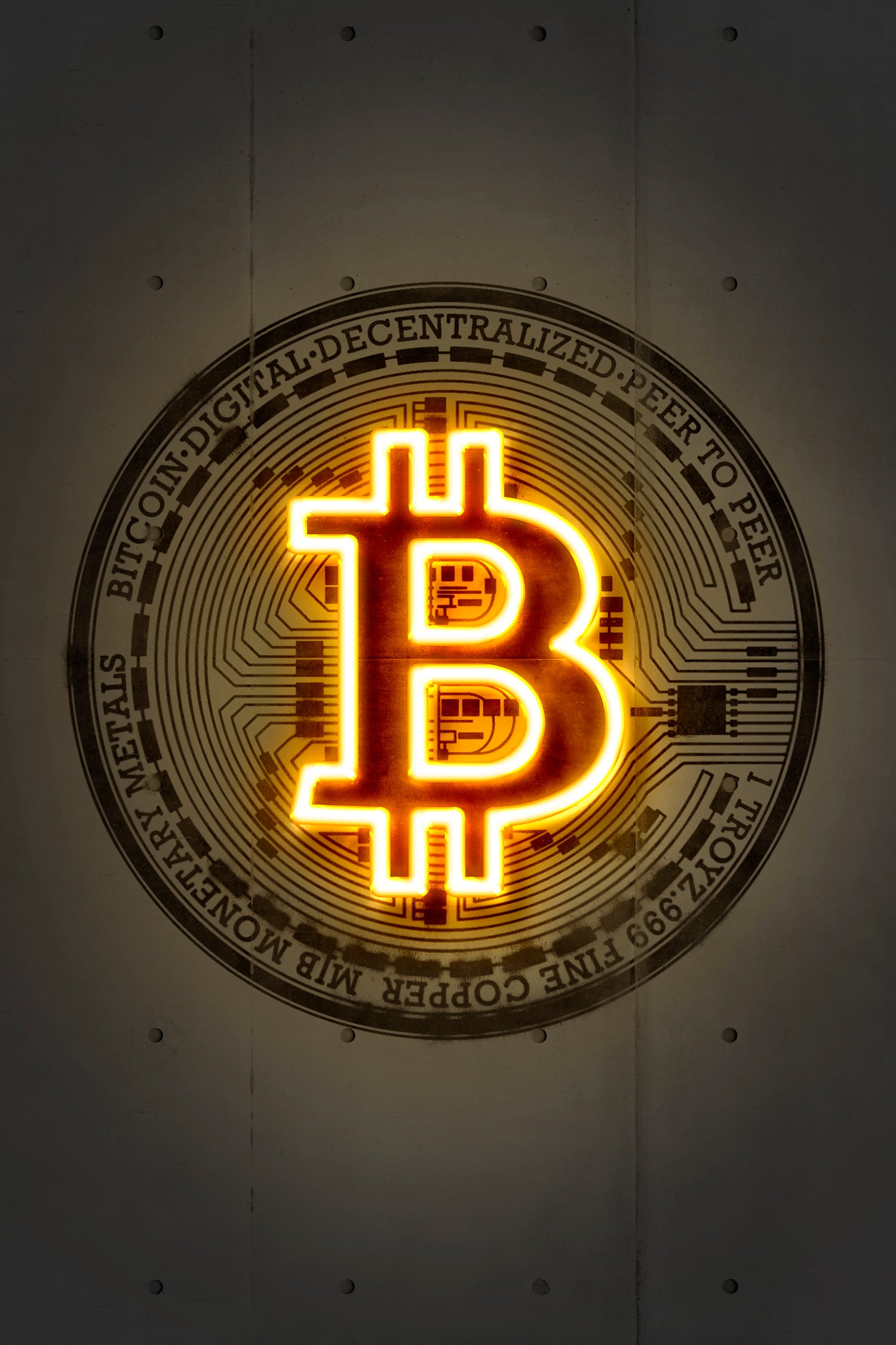 Bitcoin by Octavian Mihai Mielu on GIANT ART - yellow digital drawing