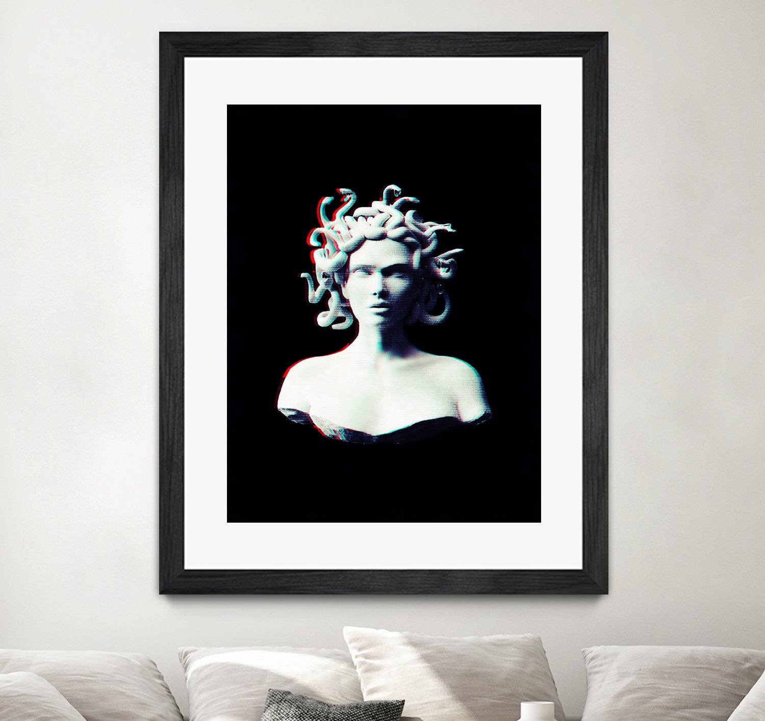 Medusa glitch by Menelaos Trompoukis on GIANT ART - black digital painting