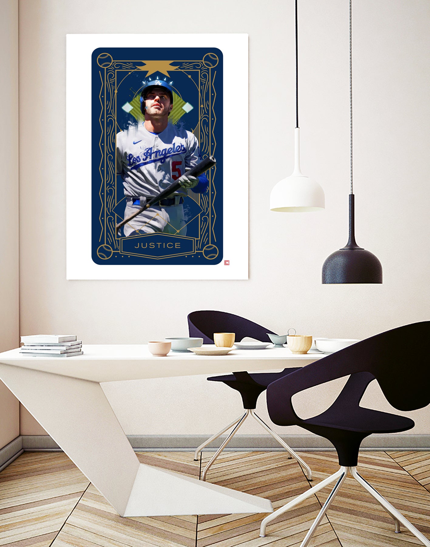 Dodgers Tarot: Justice by Claudia Labarca on GIANT ART - blue digital painting