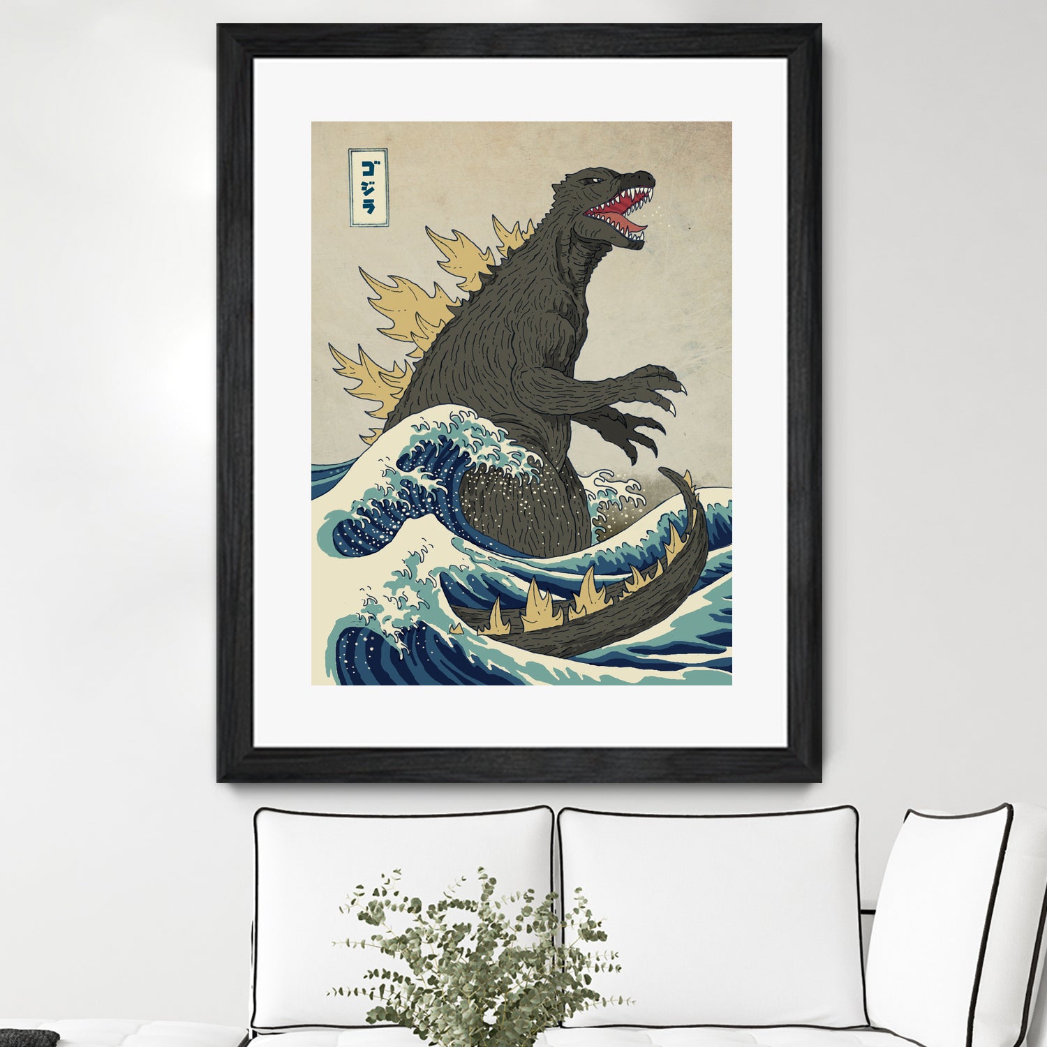 The Great Godzilla Off Kanagawa by Michael Buxton on GIANT ART - brown digital painting