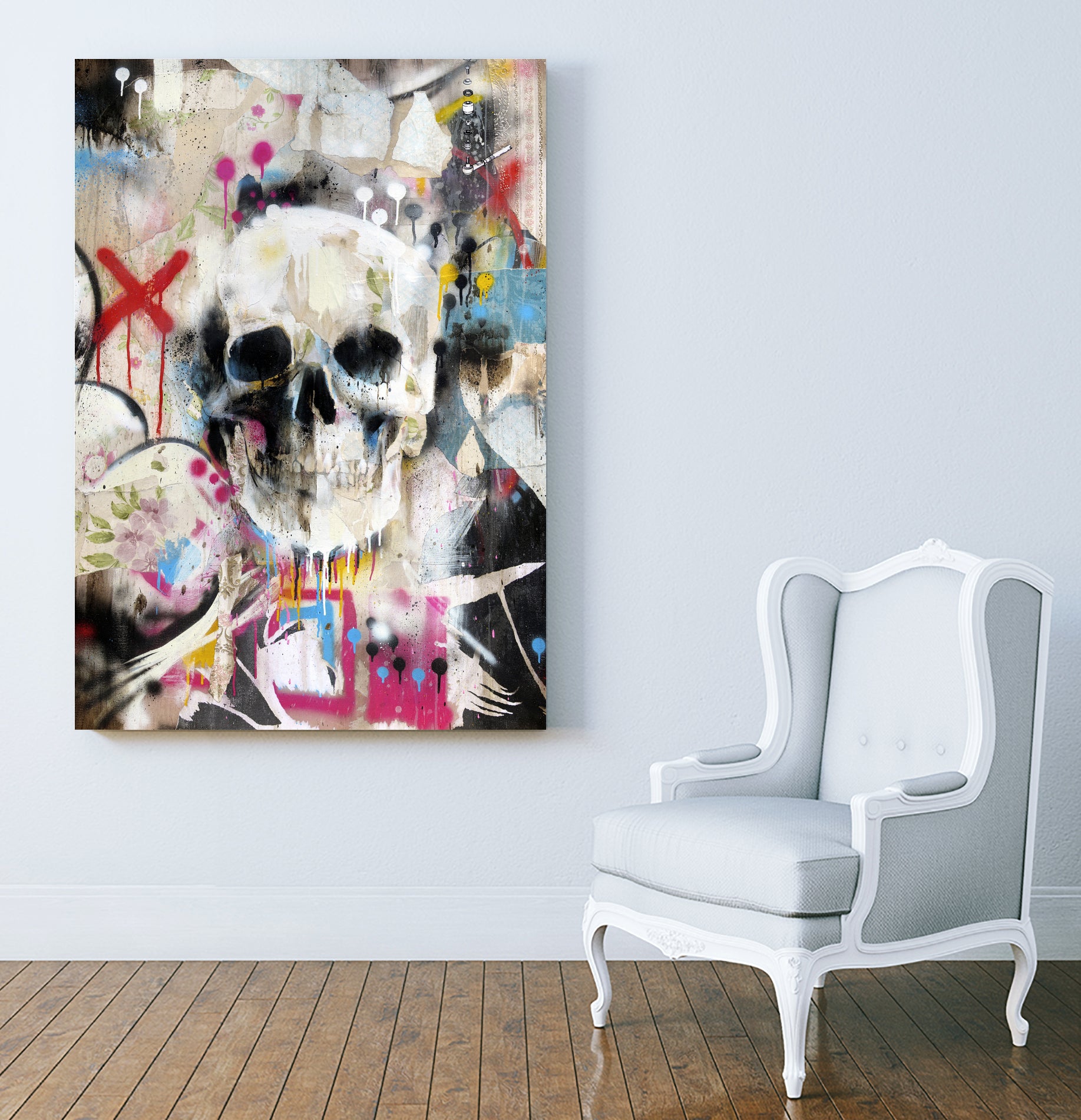 SKULL by Andrew Turner on GIANT ART - red mixed media