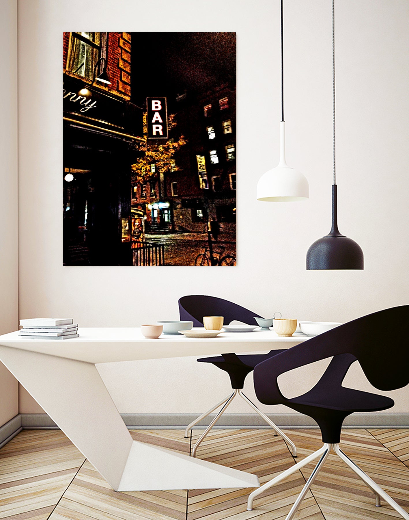 bar sign east village by Anthony Knott on GIANT ART - black photo manipulation