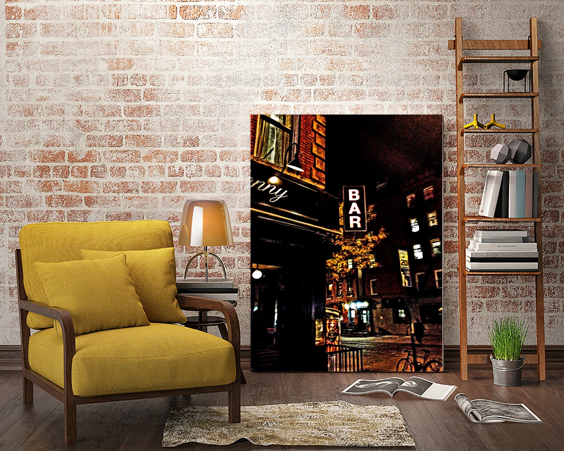 bar sign east village by Anthony Knott on GIANT ART - black photo manipulation