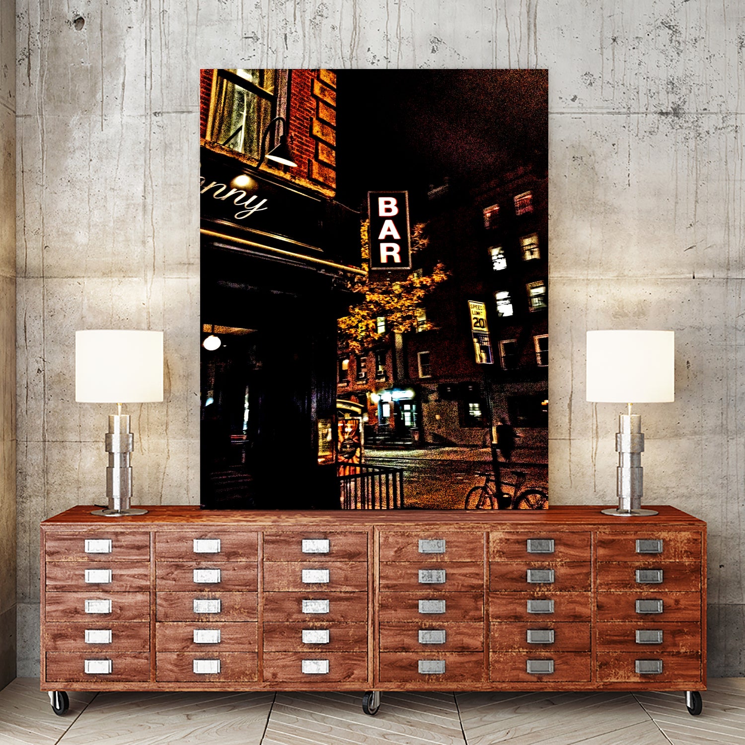 bar sign east village by Anthony Knott on GIANT ART - black photo manipulation