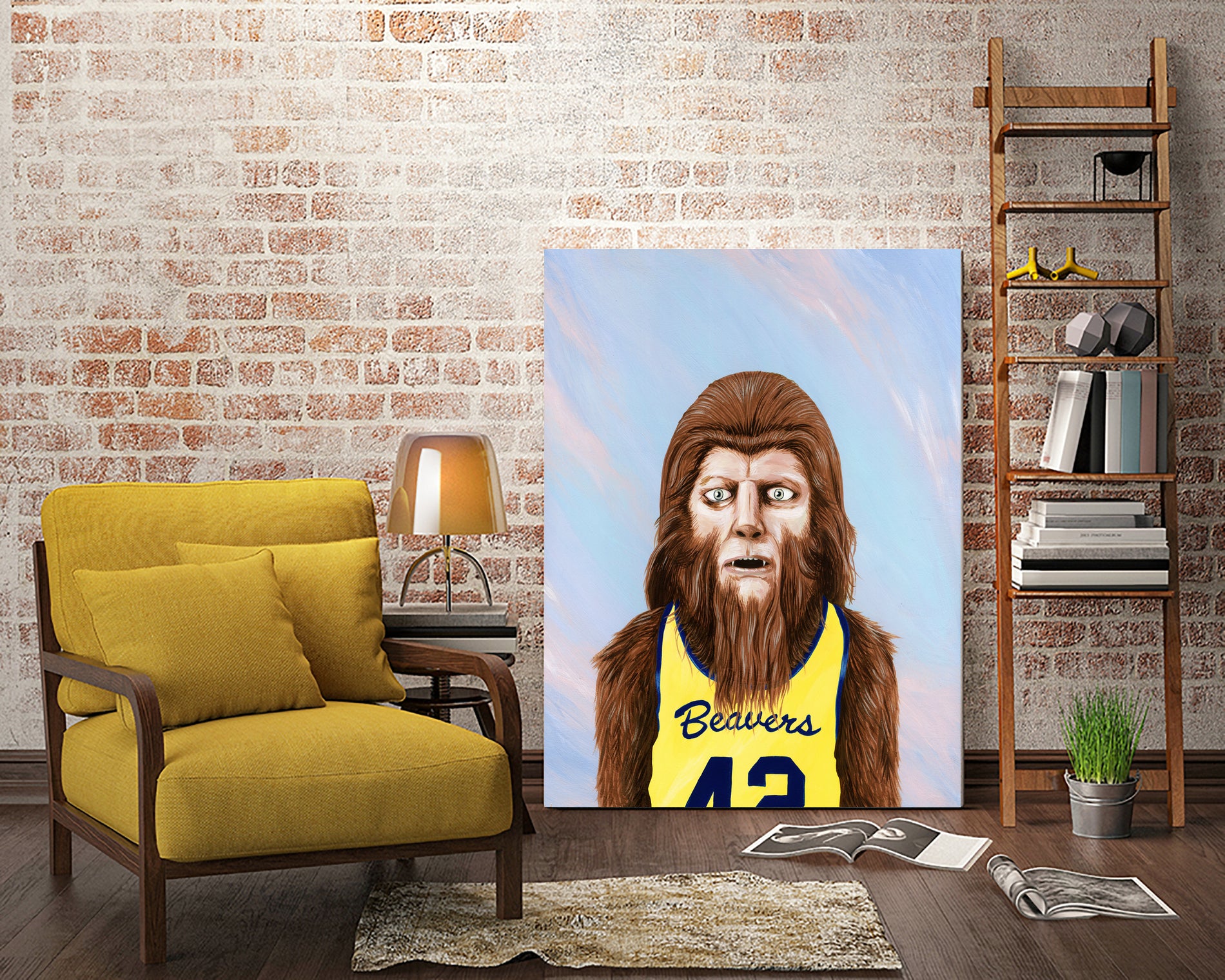 Teenwolf by Andrew Turner on GIANT ART - blue mixed media