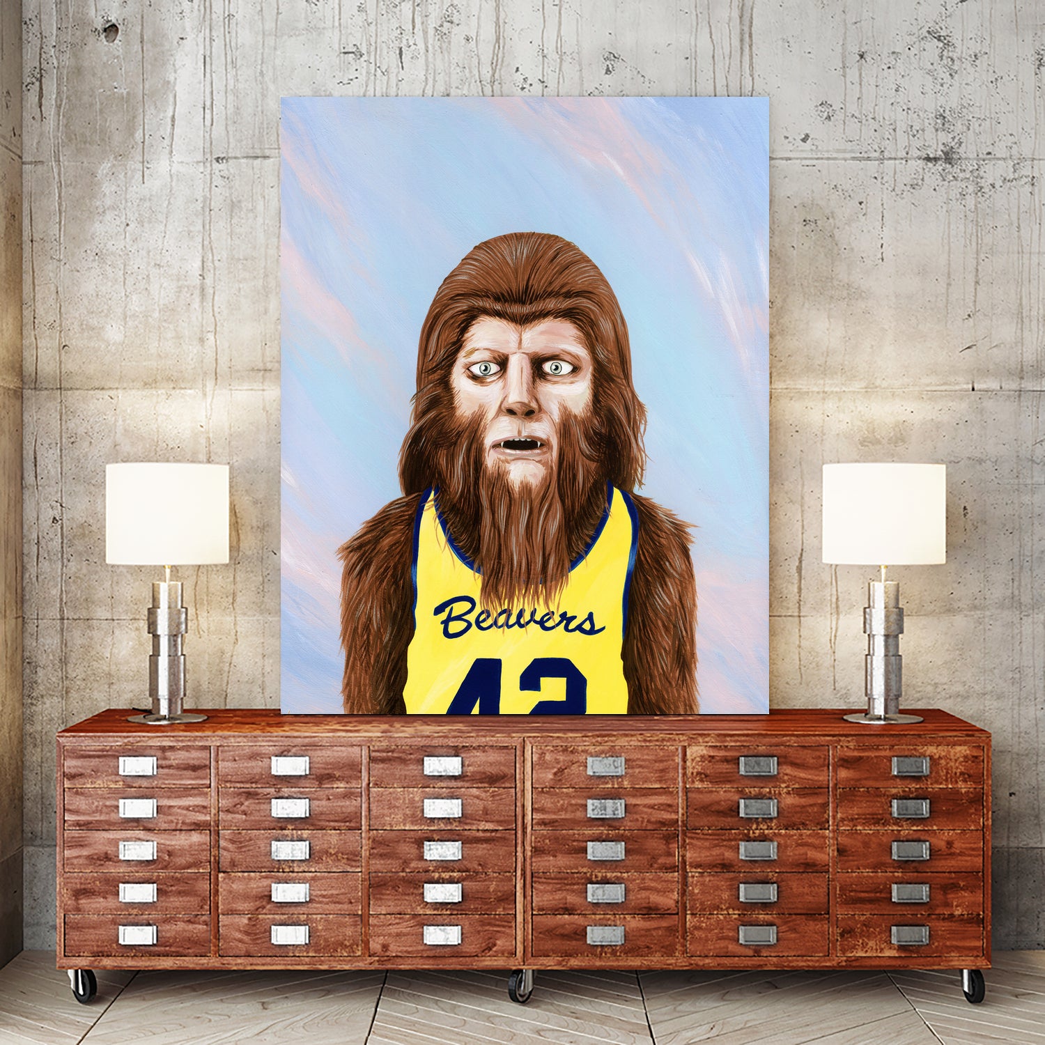 Teenwolf by Andrew Turner on GIANT ART - blue mixed media