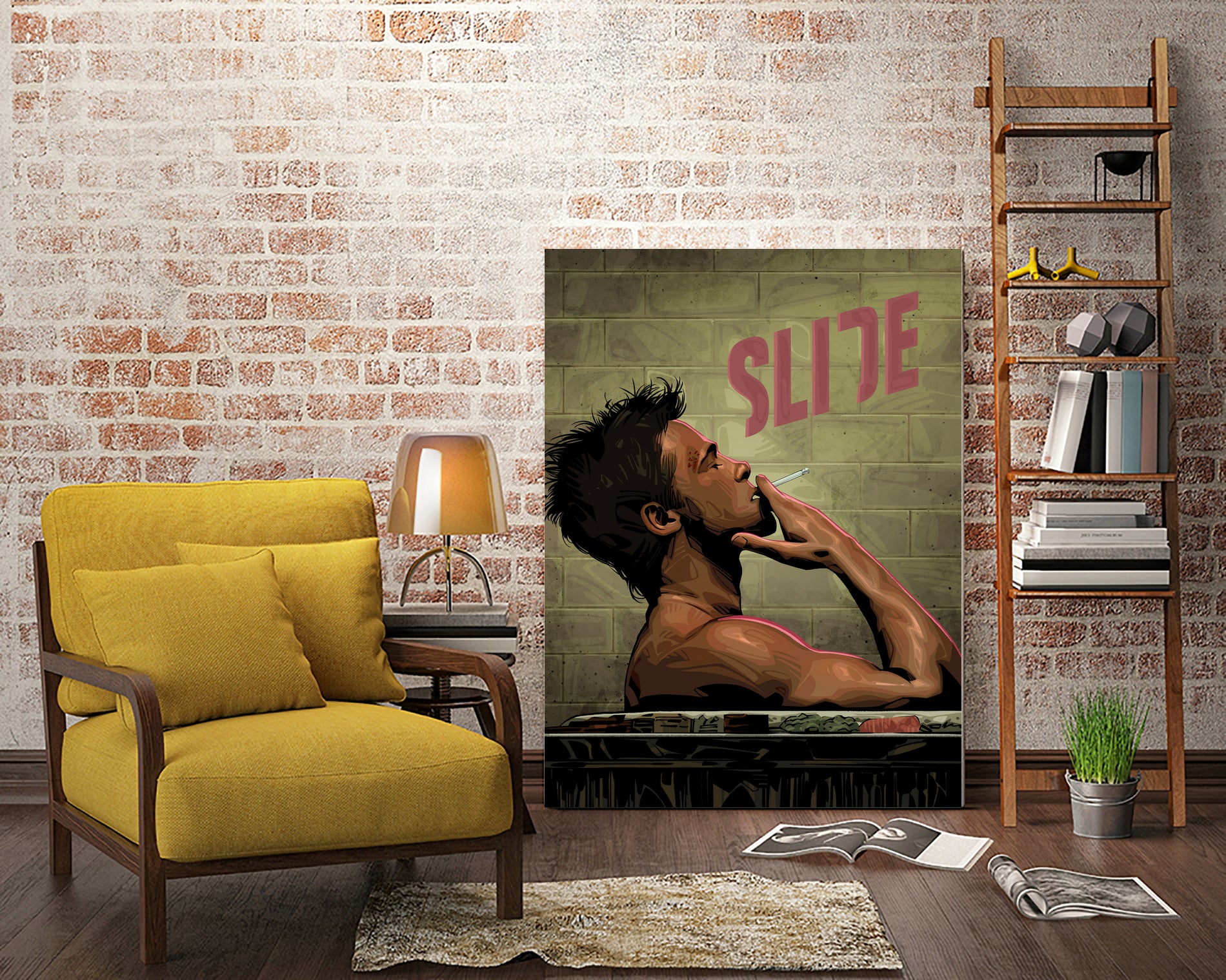 Fight Club Slide by Nikita Abakumov on GIANT ART - gray digital painting