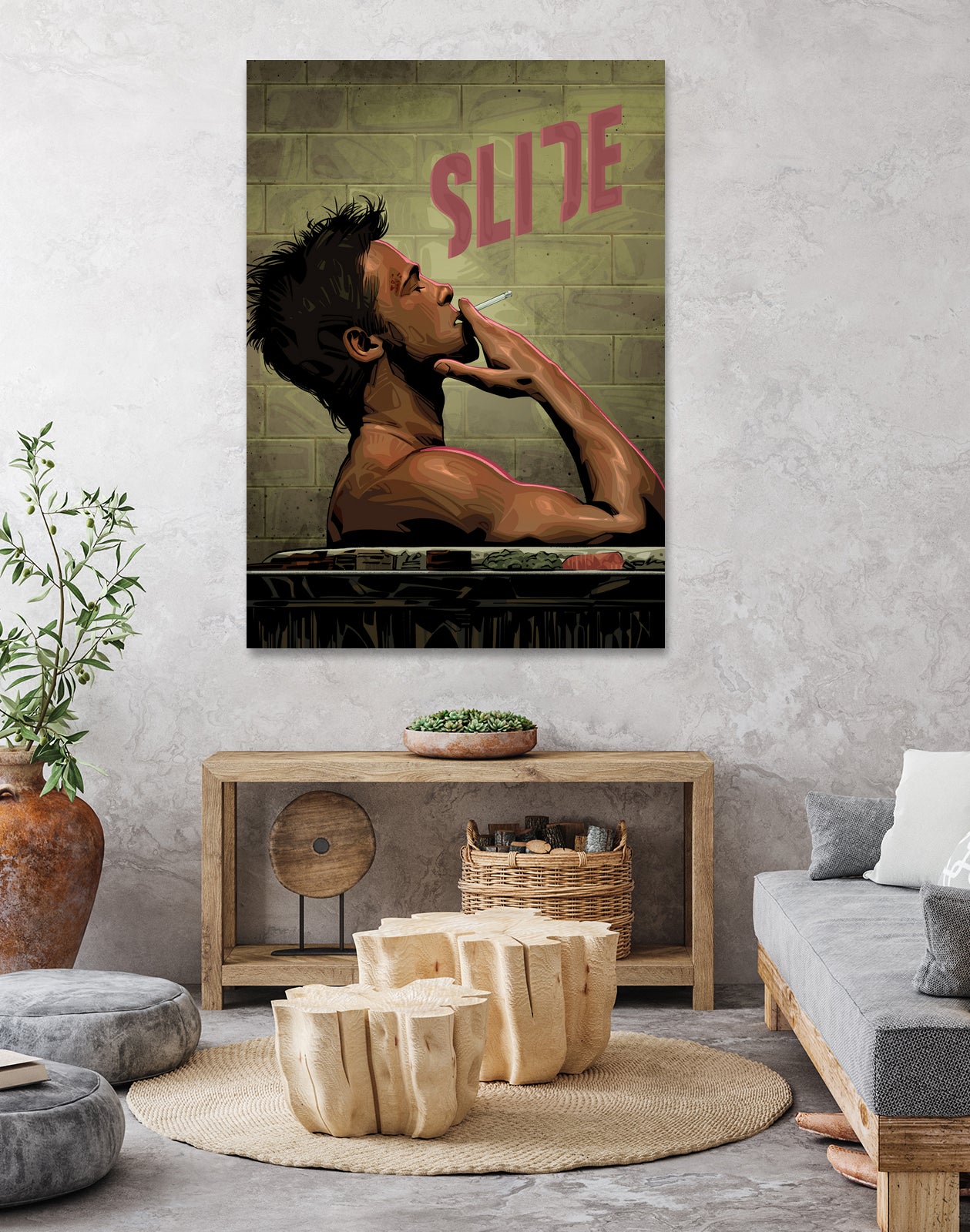 Fight Club Slide by Nikita Abakumov on GIANT ART - gray digital painting