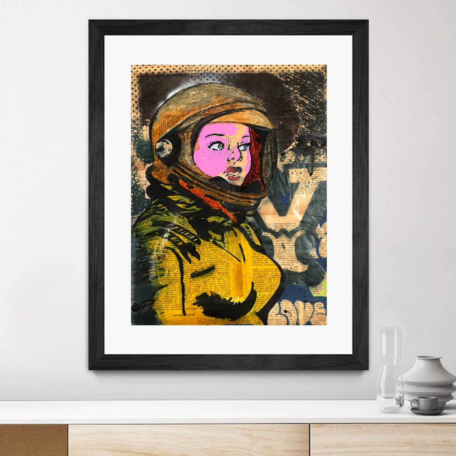 Astronaut | Graffiti | Pop art | Street-art aesthetics by TULIO ALMEIDA on GIANT ART - orange mixed media