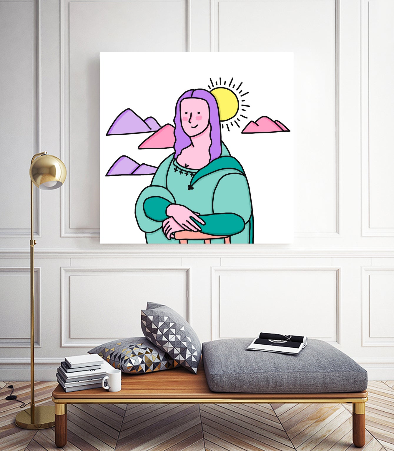 Mona Lisa by Idil Keysan on GIANT ART - pink digital drawing