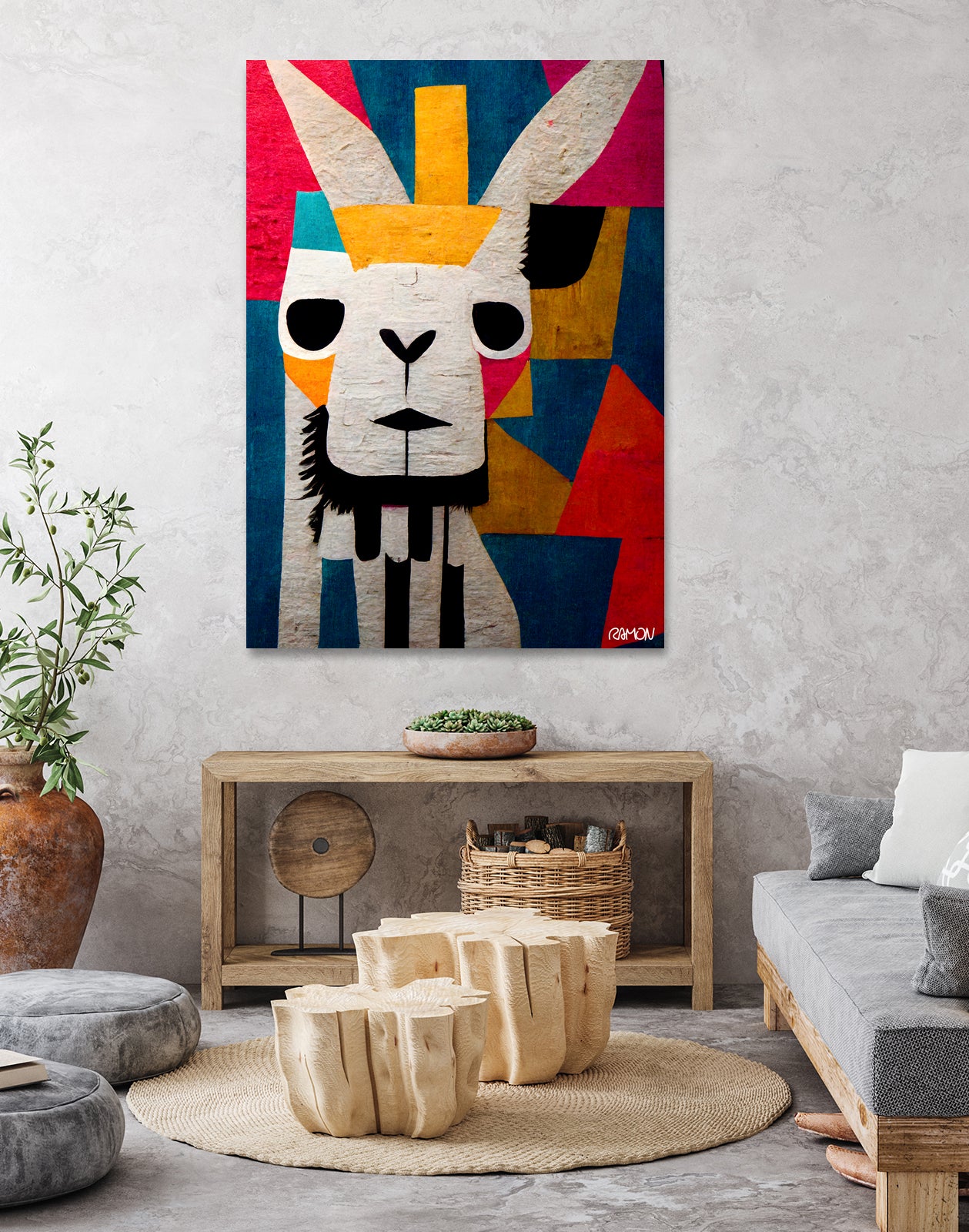 Abstract Art Alpaca by Ramon Souza on GIANT ART - white digital painting