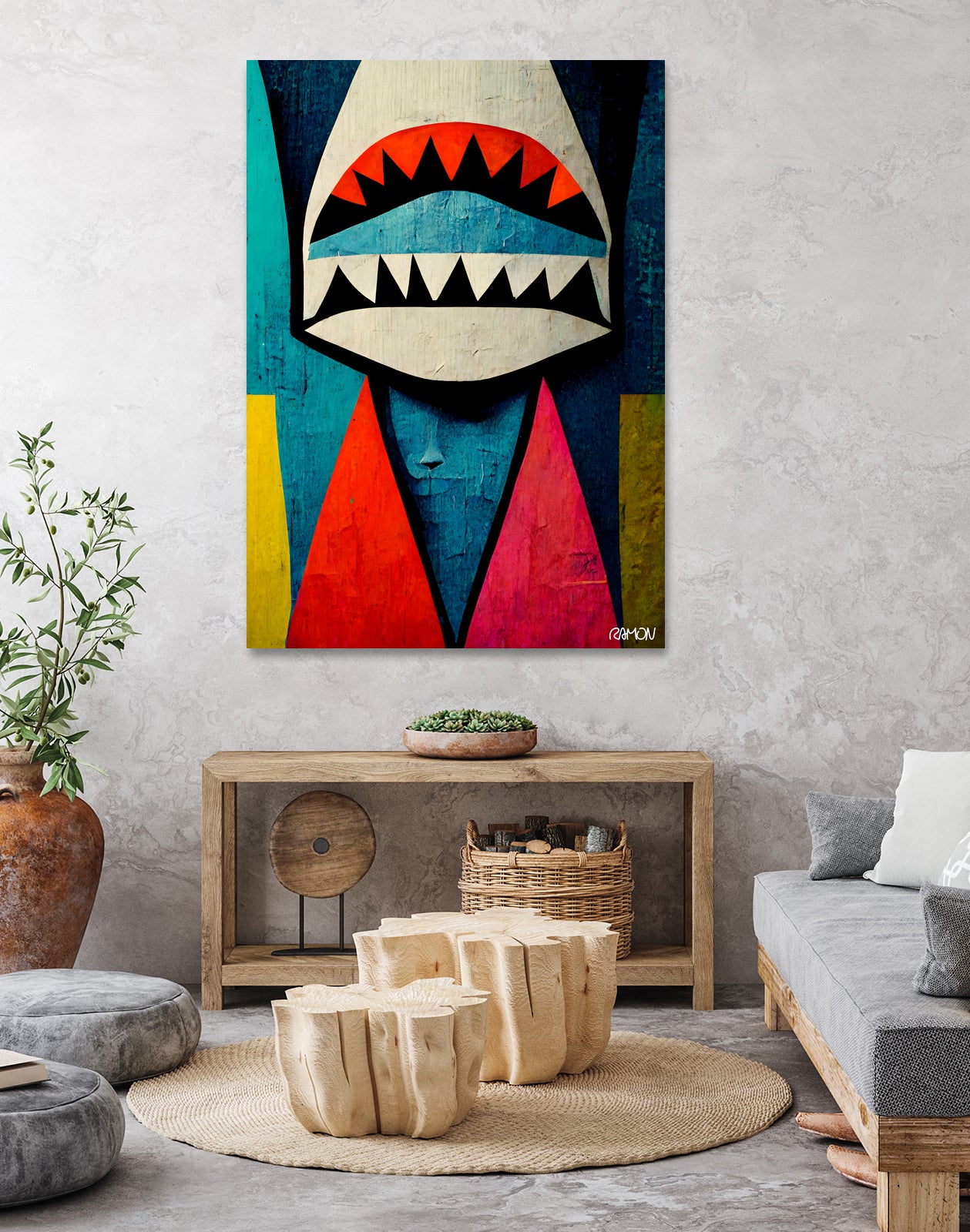 Caution Shark! by Ramon Souza on GIANT ART - blue digital painting