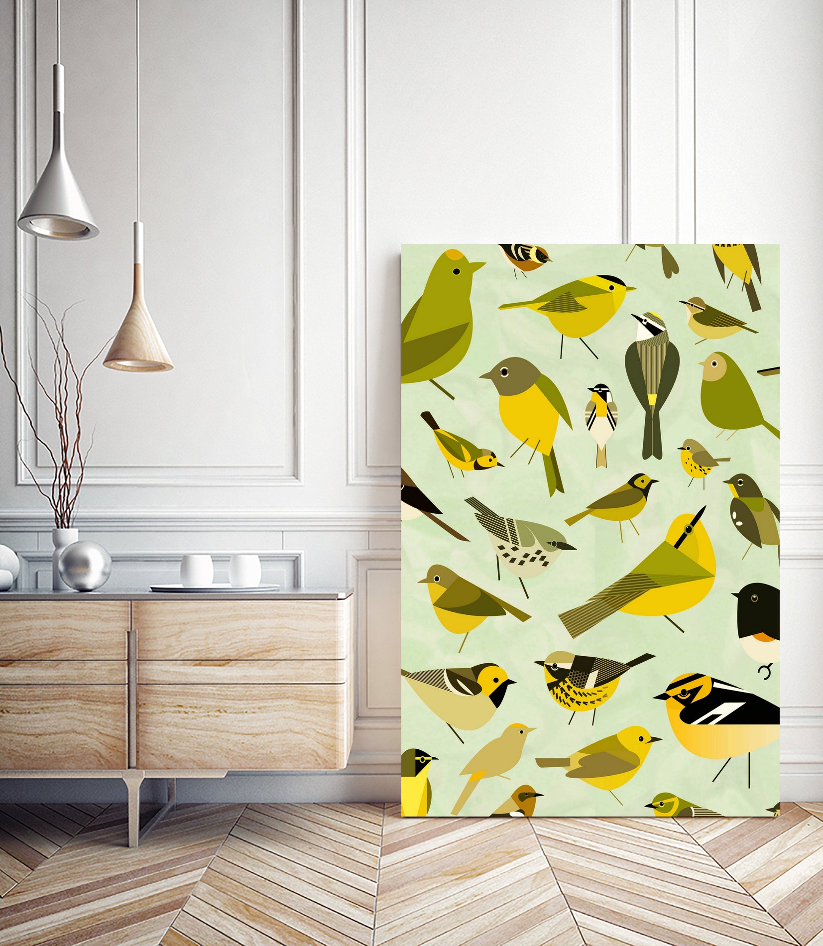 warbler window yellow by Scott Partridge on GIANT ART - vector illustration
