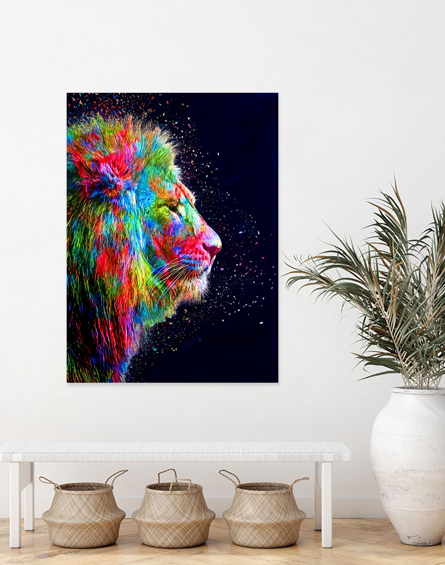 Colored Lion by Milos Karanovic on GIANT ART - black photo illustration