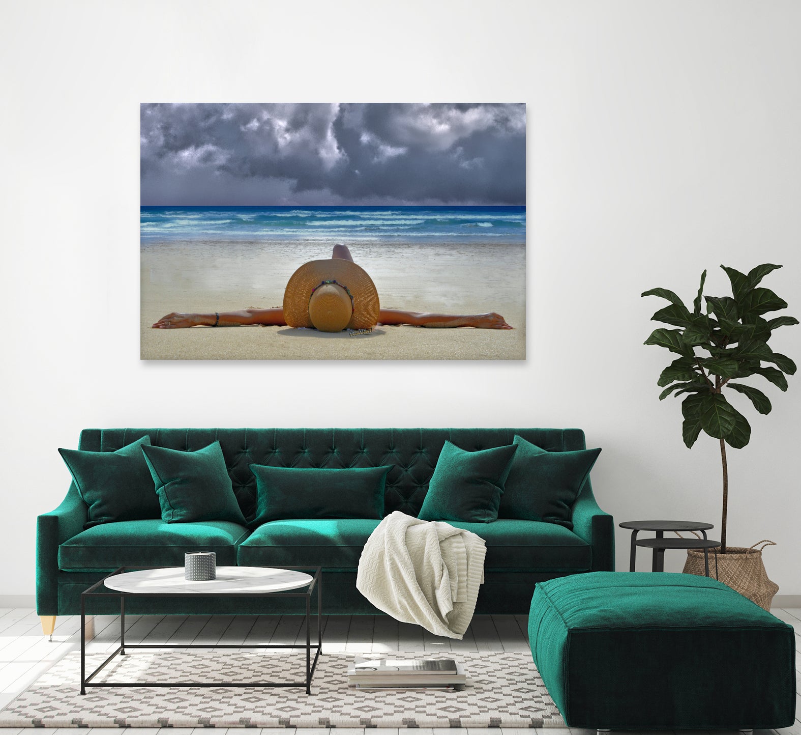 The Internationally Recognized Opinionist On the Beach by charles sinklier on GIANT ART - blue photo illustration