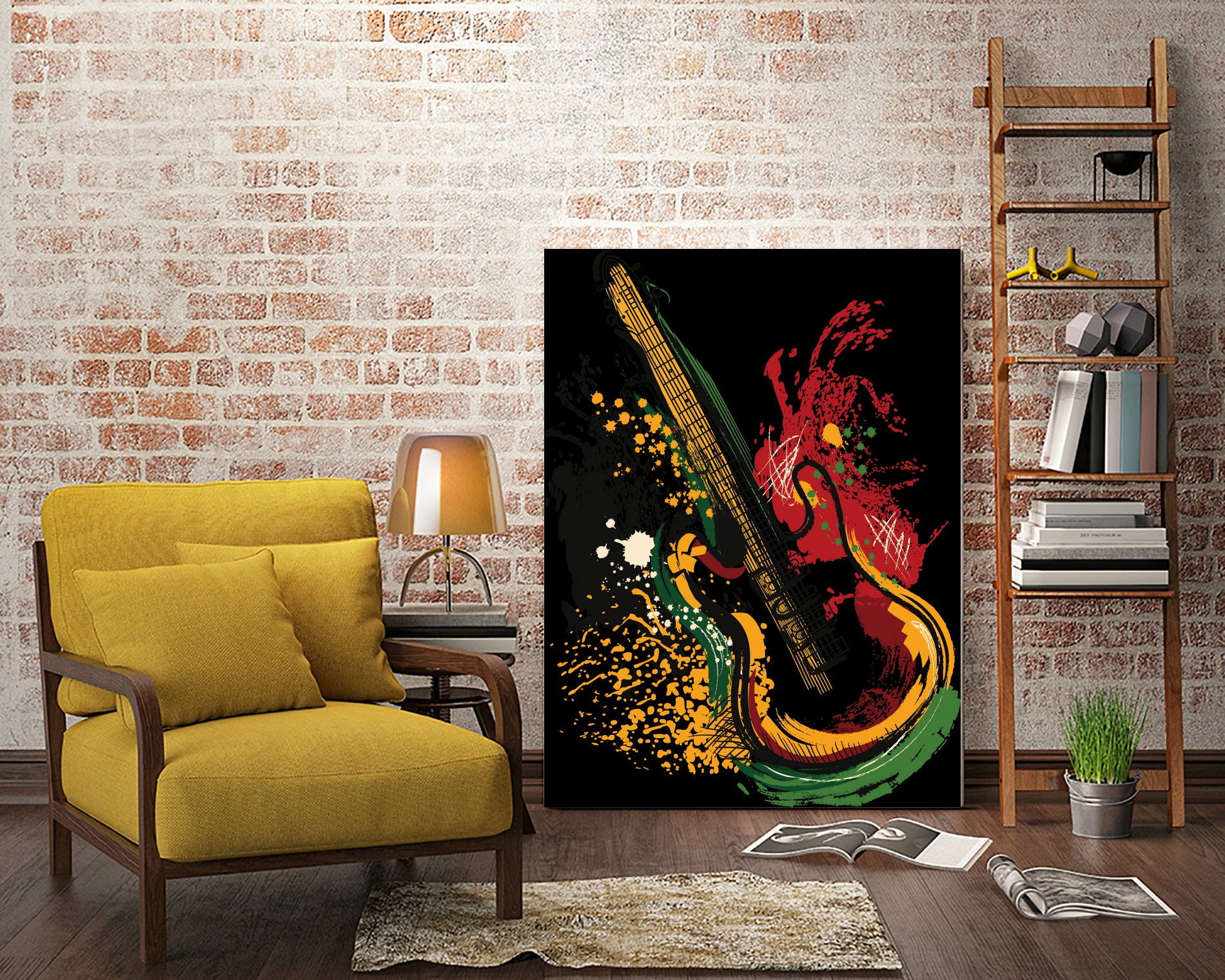 Electric guitar Grunge by Desi Setyoningrum on GIANT ART - black vector illustration