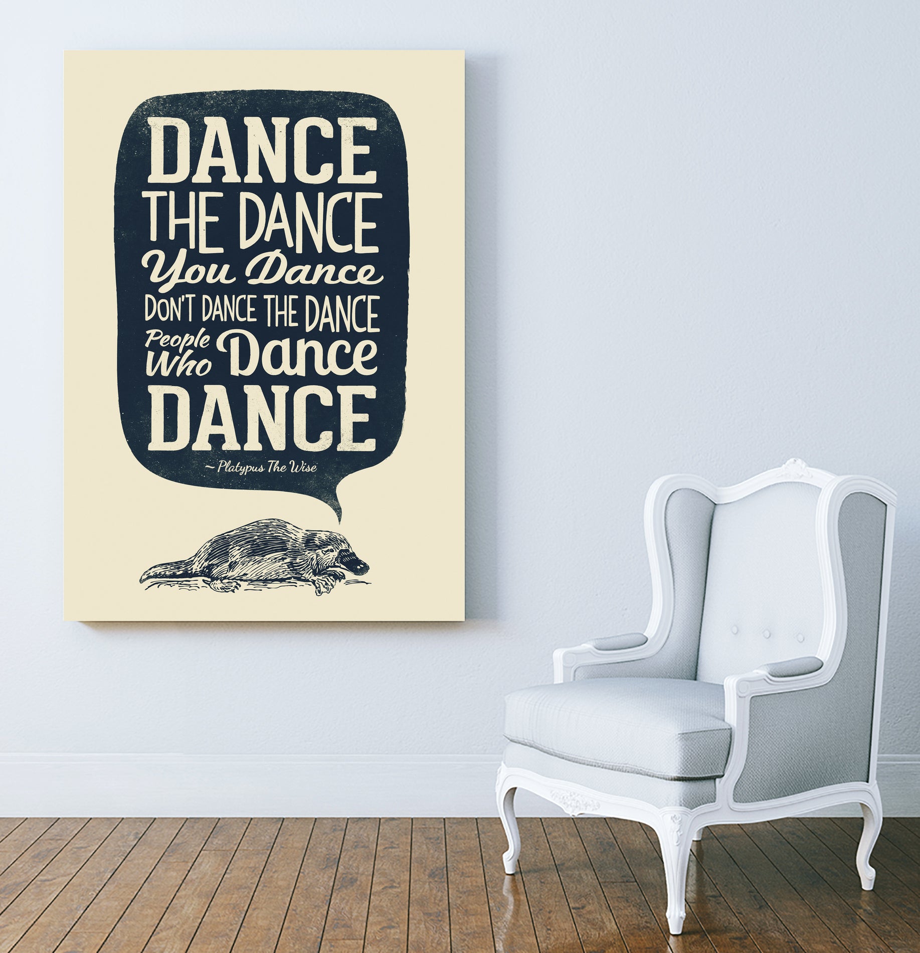 Platypus The Wise by Victor Vercesi on GIANT ART - white typography