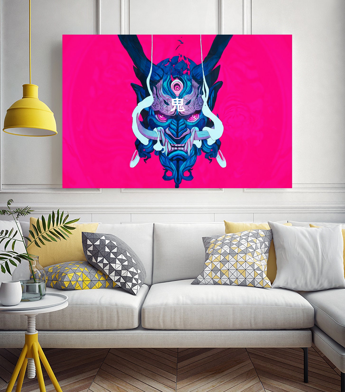 Oni Demon Mask Samurai by Edo Agus Setiawan on GIANT ART - pink photo illustration