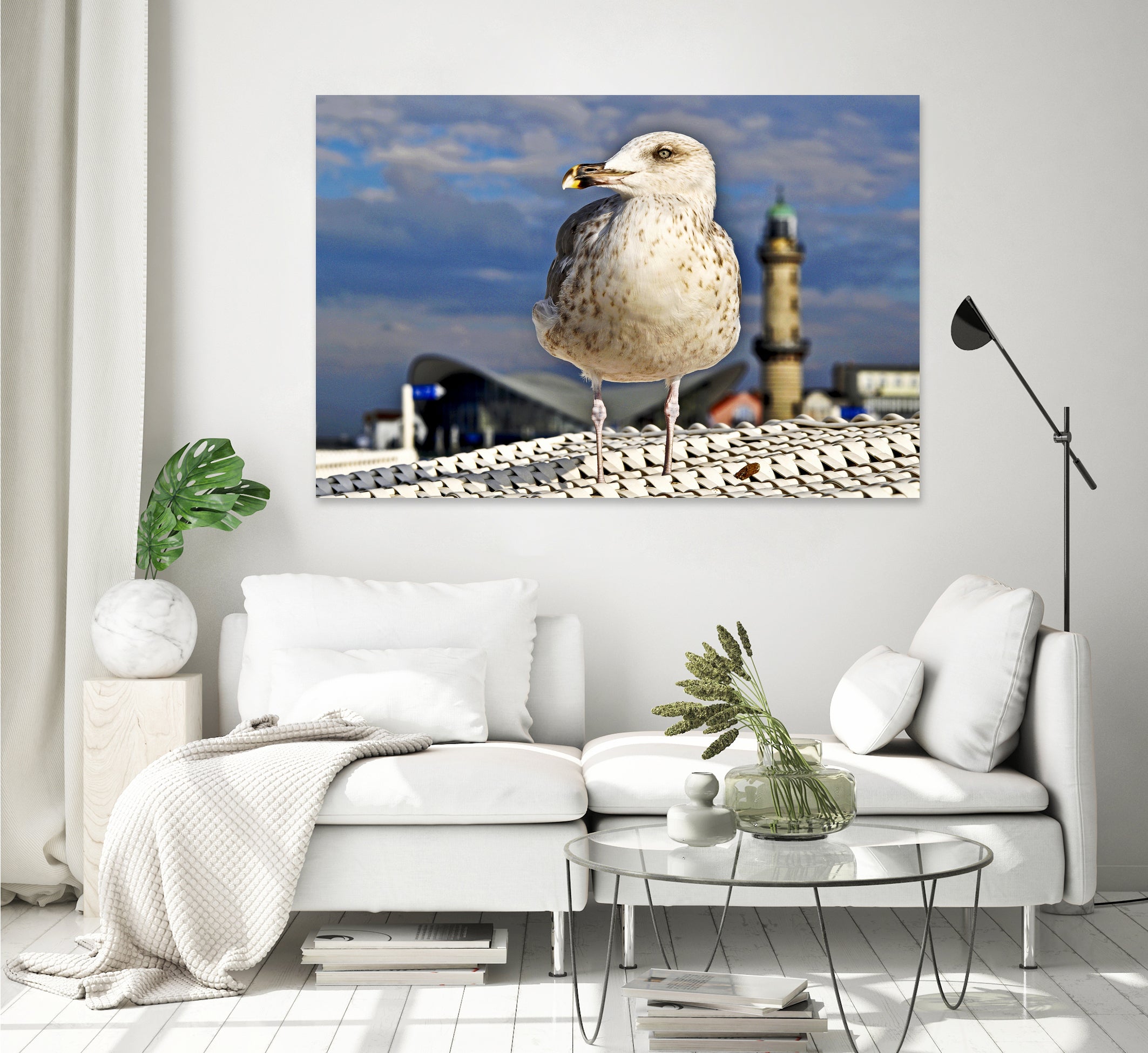 Magic Seagull on the Baltic Sea by SILVIA WISCHEROPP on GIANT ART - blue photo illustration