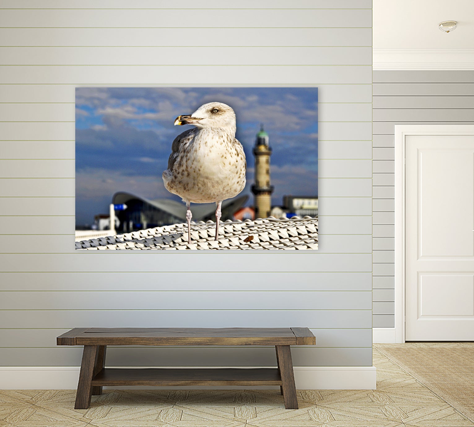 Magic Seagull on the Baltic Sea by SILVIA WISCHEROPP on GIANT ART - blue photo illustration