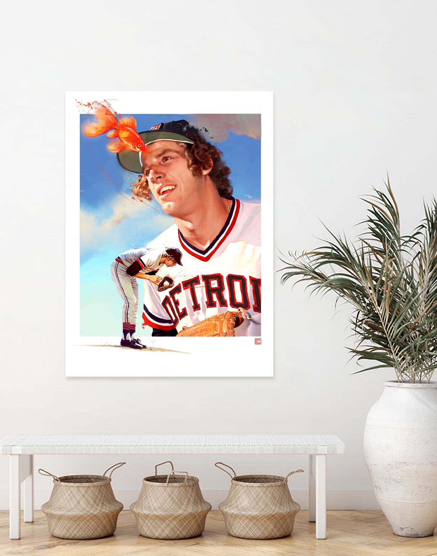Mark Fidrych by Claudia Labarca on GIANT ART - orange digital painting