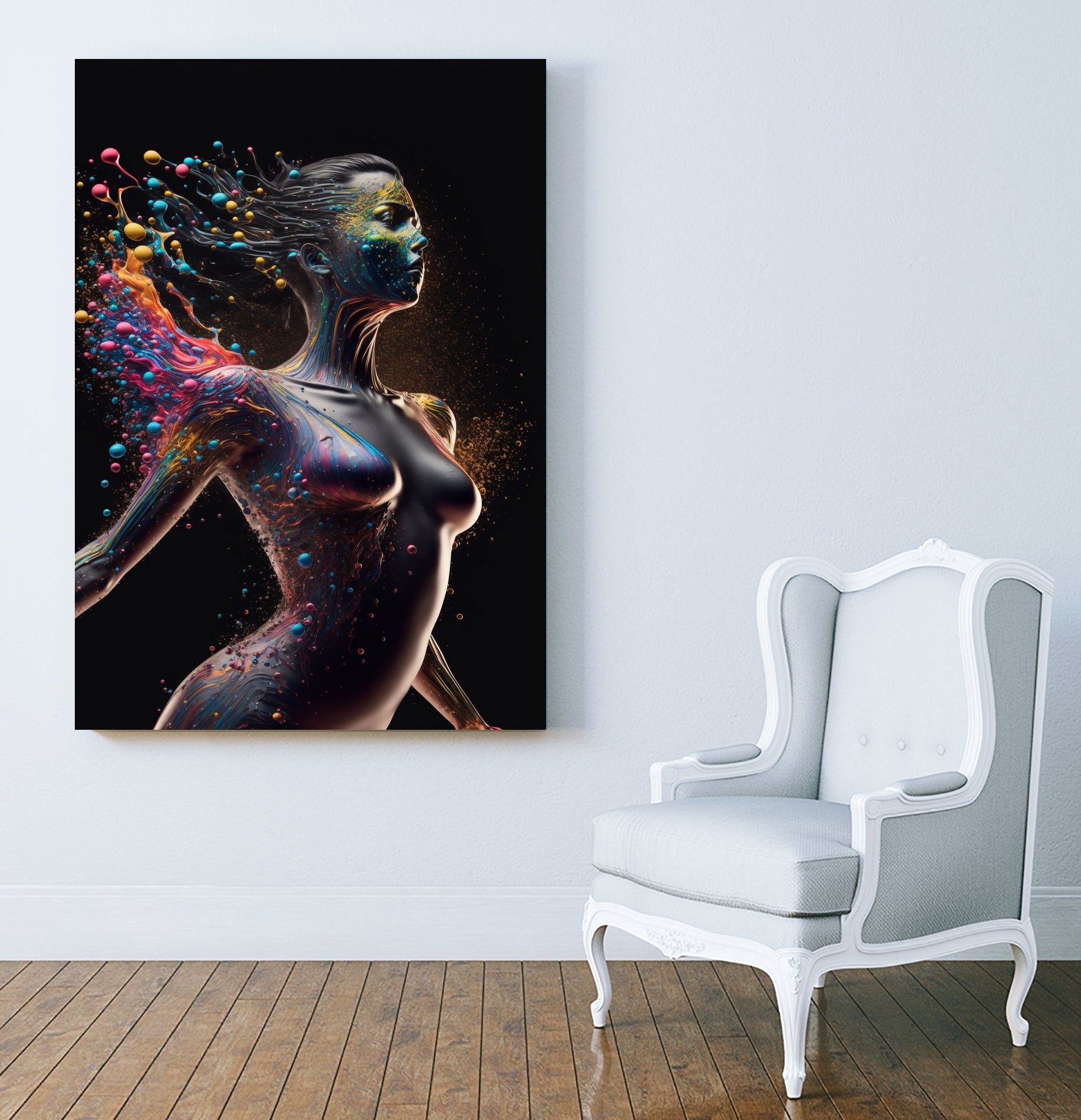 Woman from colors splash by Studio OMG on GIANT ART - gray digital painting