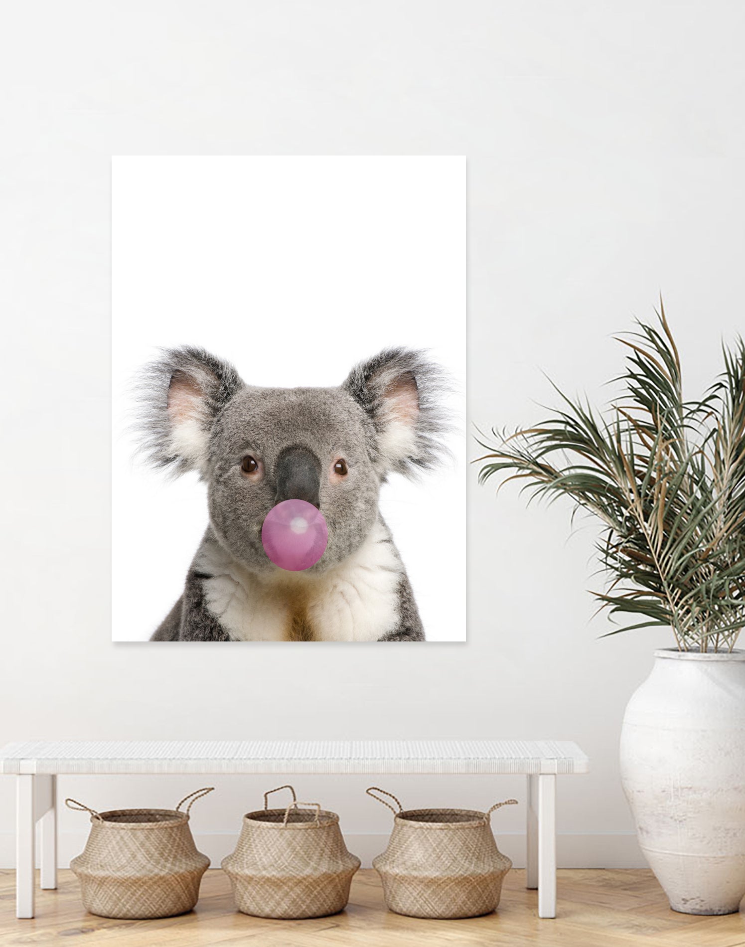 koala with bubble gum by miguel angel romero franco on GIANT ART - gray photo manipulation