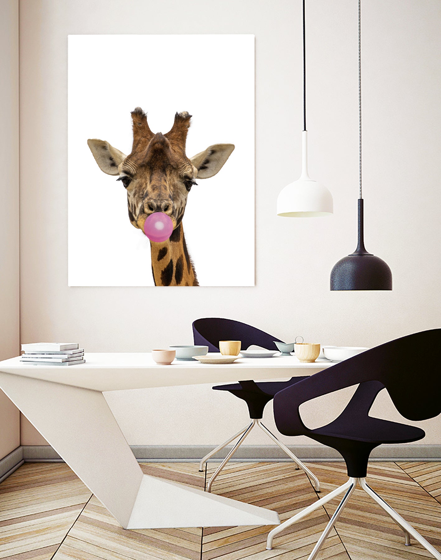 giraffe with bubble gum by miguel angel romero franco on GIANT ART - yellow photo manipulation