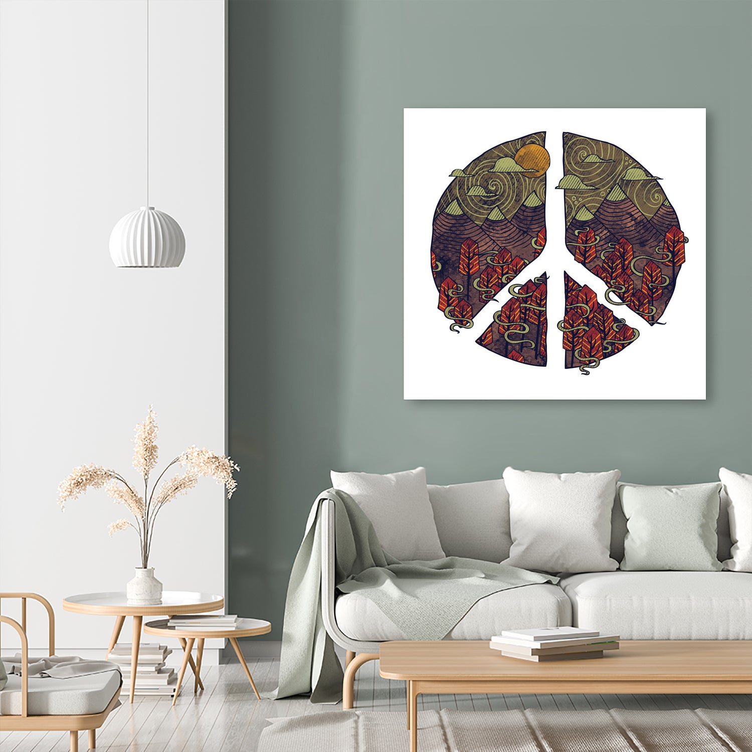 Peaceful Landscape by Hector Mansilla on GIANT ART - red digital drawing