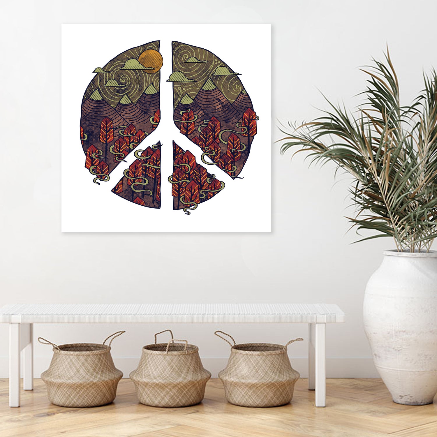 Peaceful Landscape by Hector Mansilla on GIANT ART - red digital drawing