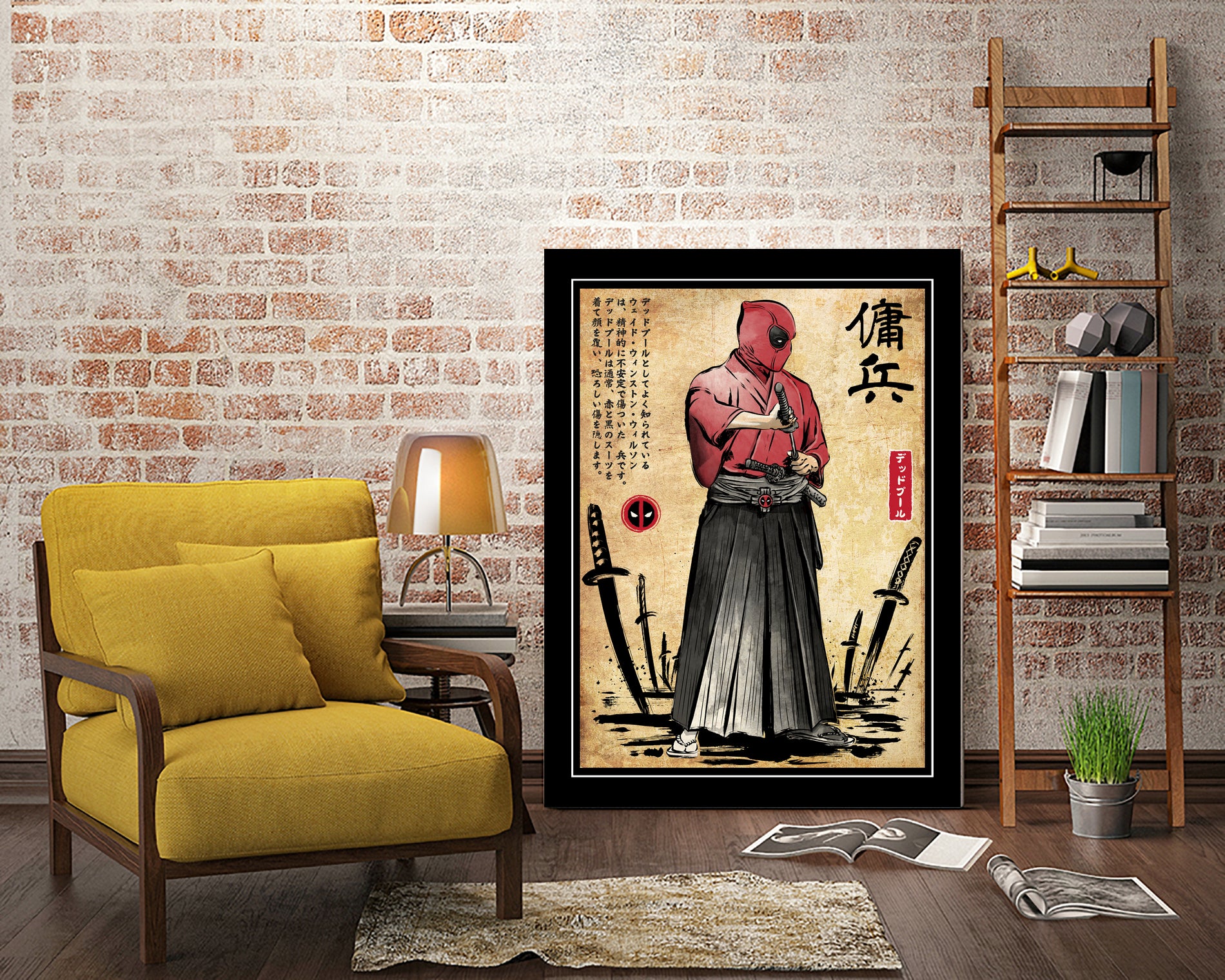 Red Ronin WOODBLOCK by Antonio Camarena on GIANT ART - black digital painting