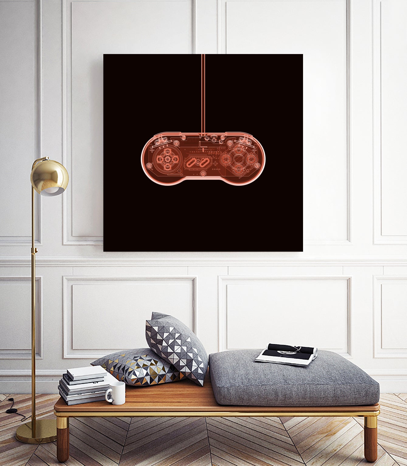 Sasfepu X-Ray Nintendo SNES Joypad Red by Jose-Carlos Matias on GIANT ART - red 3d art