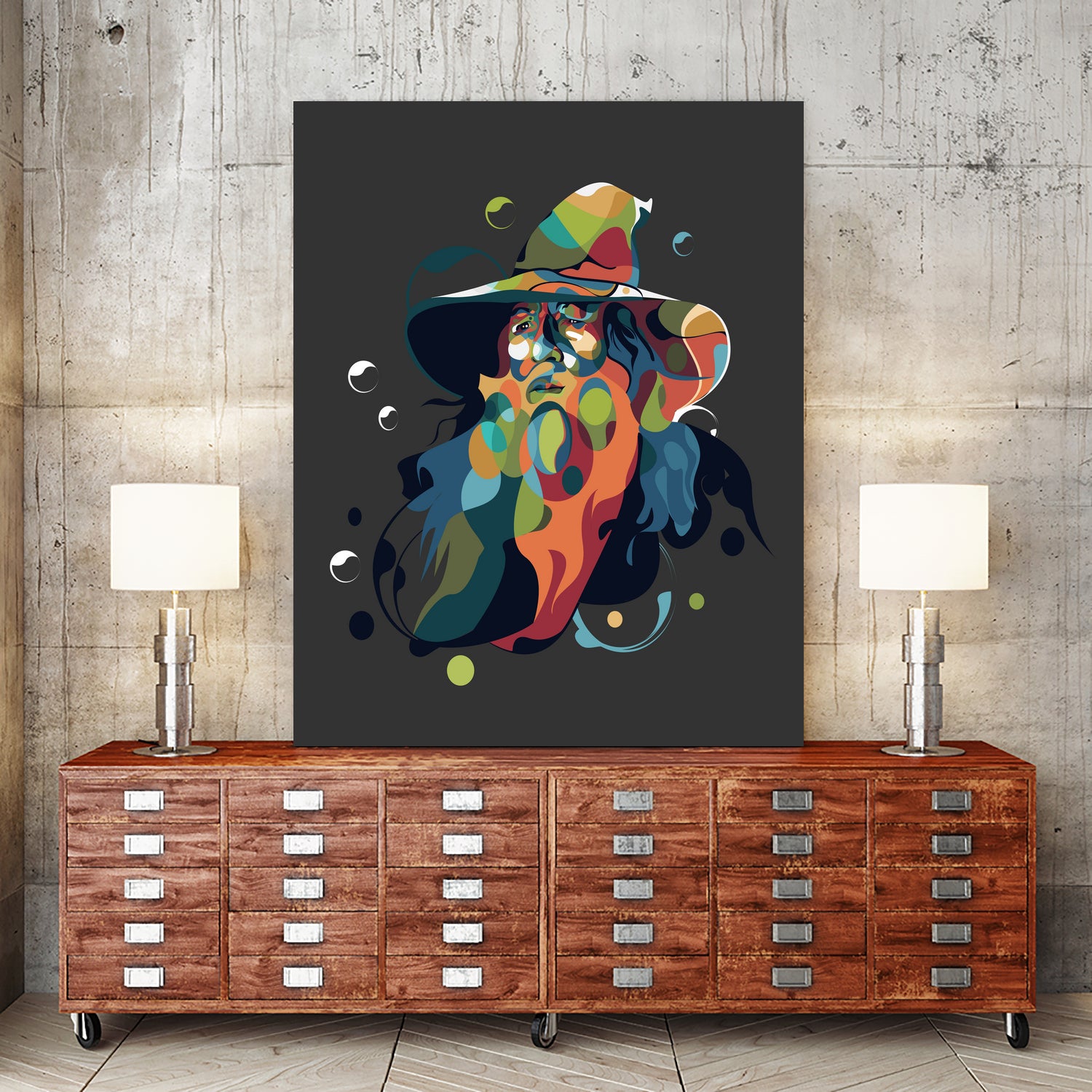 Gandalf pop art by arsyad - on GIANT ART - orange character design