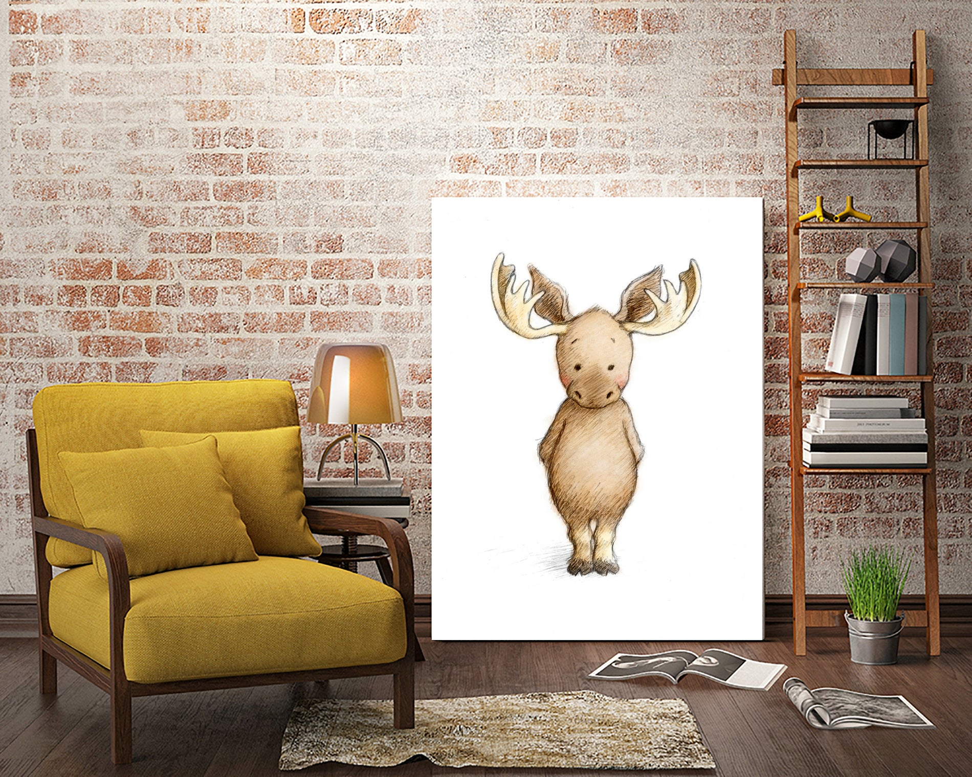 Moose by Anna Abramska on GIANT ART - brown digital drawing