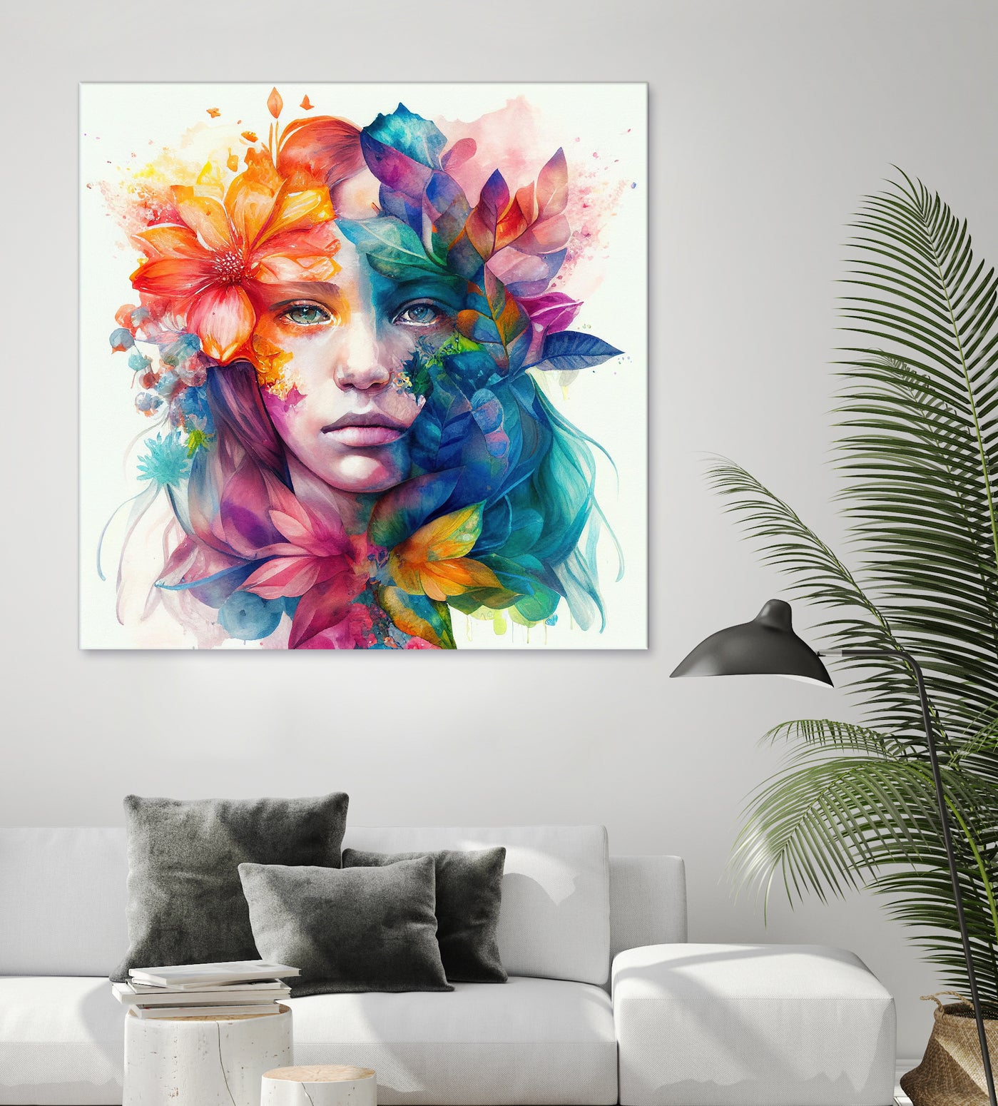 Watercolor Tropical Woman #8 by Isabel Cerdá Muñoz on GIANT ART - blue digital painting