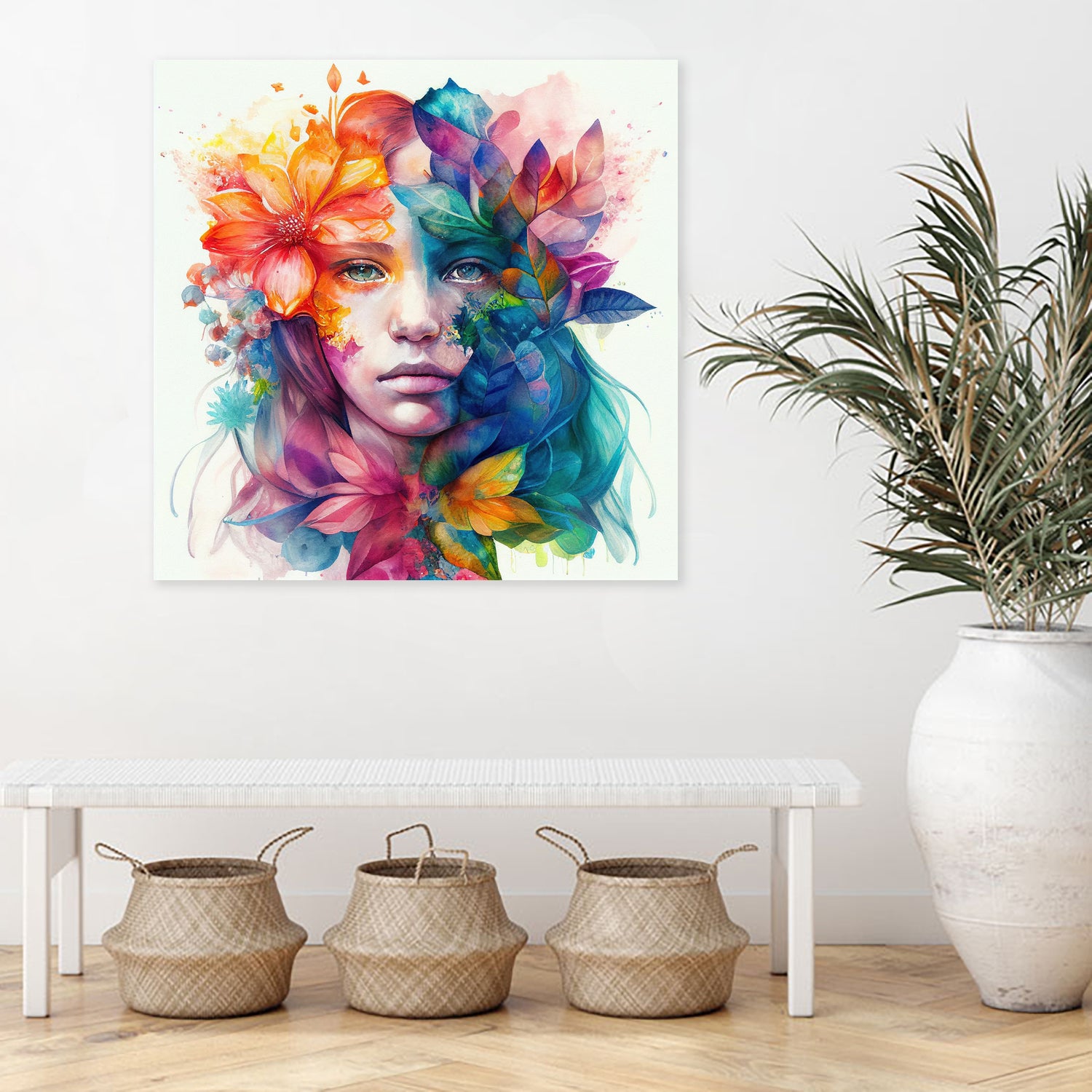 Watercolor Tropical Woman #8 by Isabel Cerdá Muñoz on GIANT ART - blue digital painting