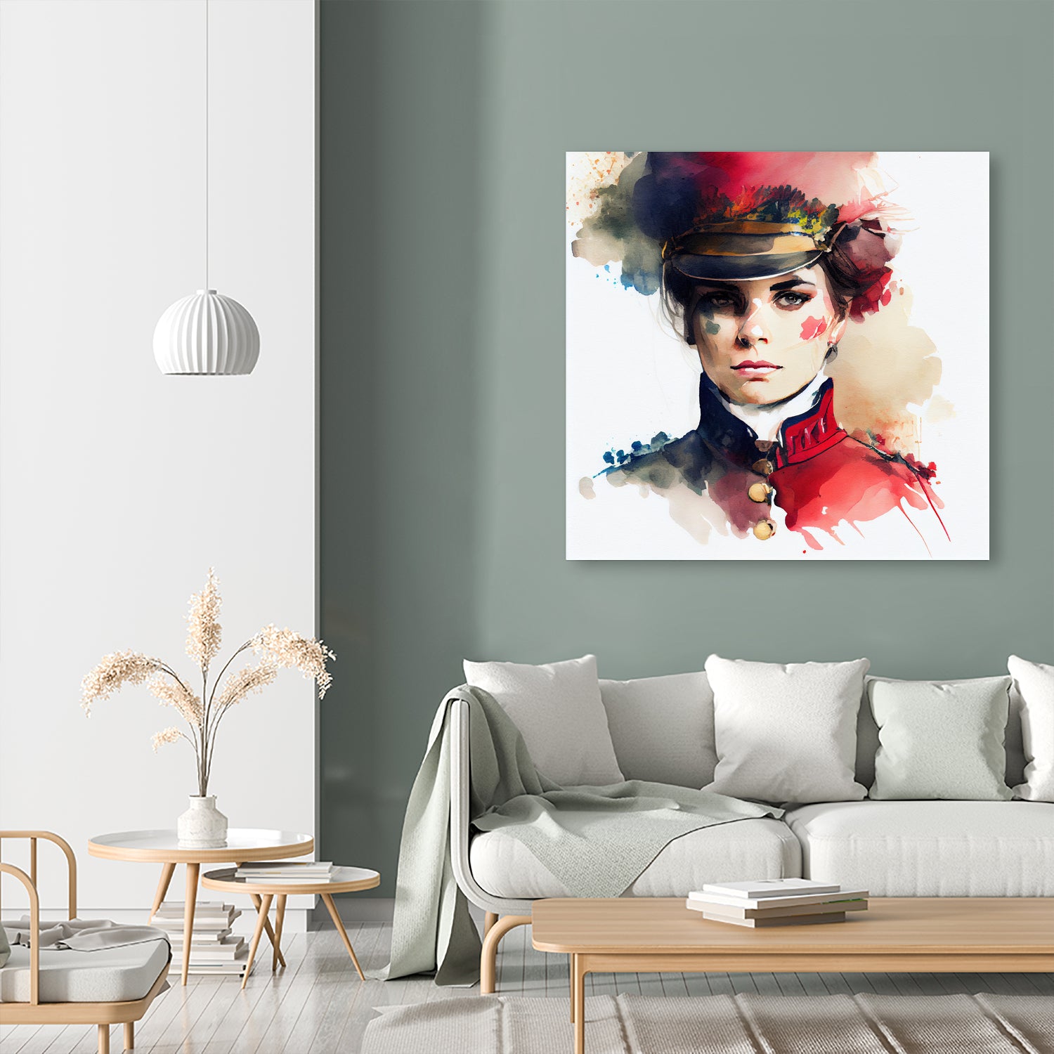 Watercolor Napoleonic Soldier Woman #3 by Isabel Cerdá Muñoz on GIANT ART - red digital painting
