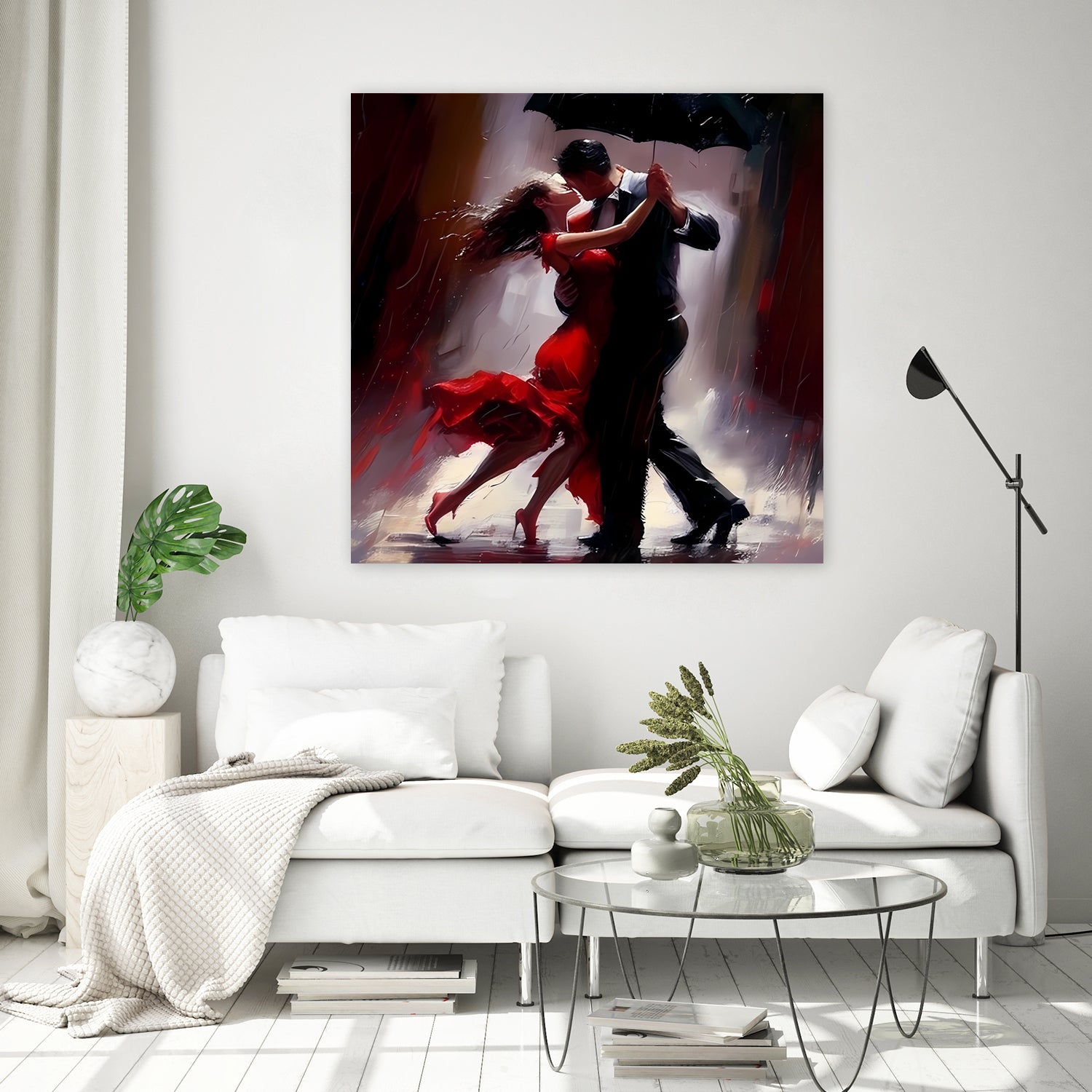 Tango in the rain. by Ievgeniia Bidiuk on GIANT ART - red digital painting
