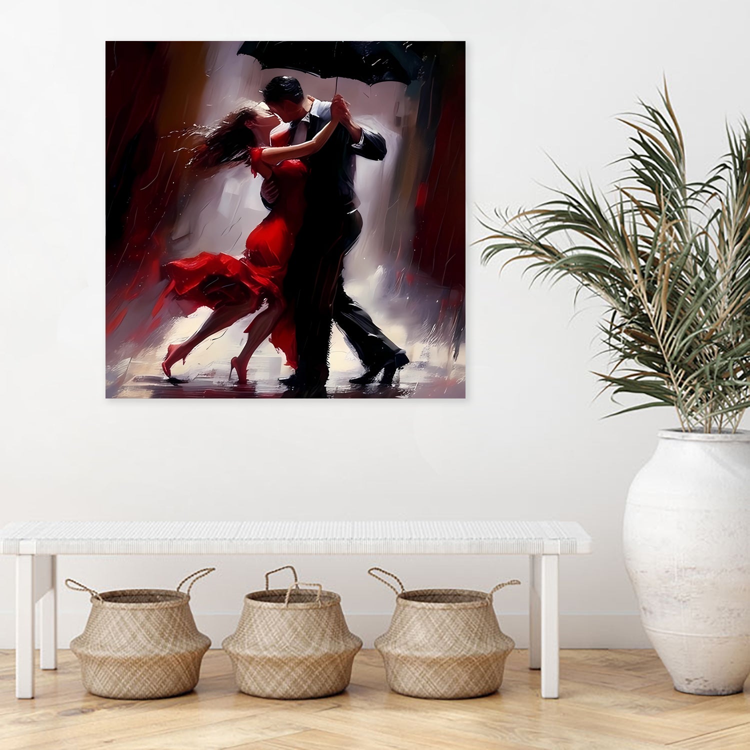 Tango in the rain. by Ievgeniia Bidiuk on GIANT ART - red digital painting