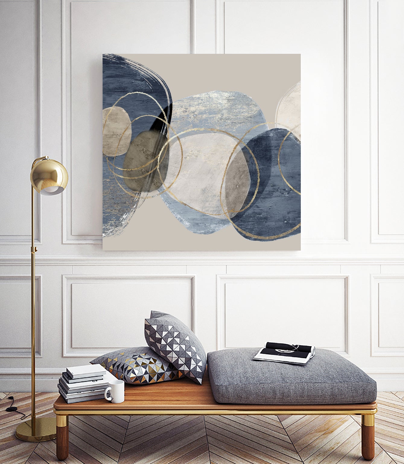 Conglomerate I by Pi Studio on GIANT ART - blue mixed media