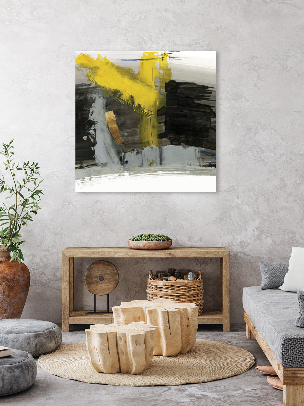 Hive I by Pi Studio on GIANT ART - yellow mixed media