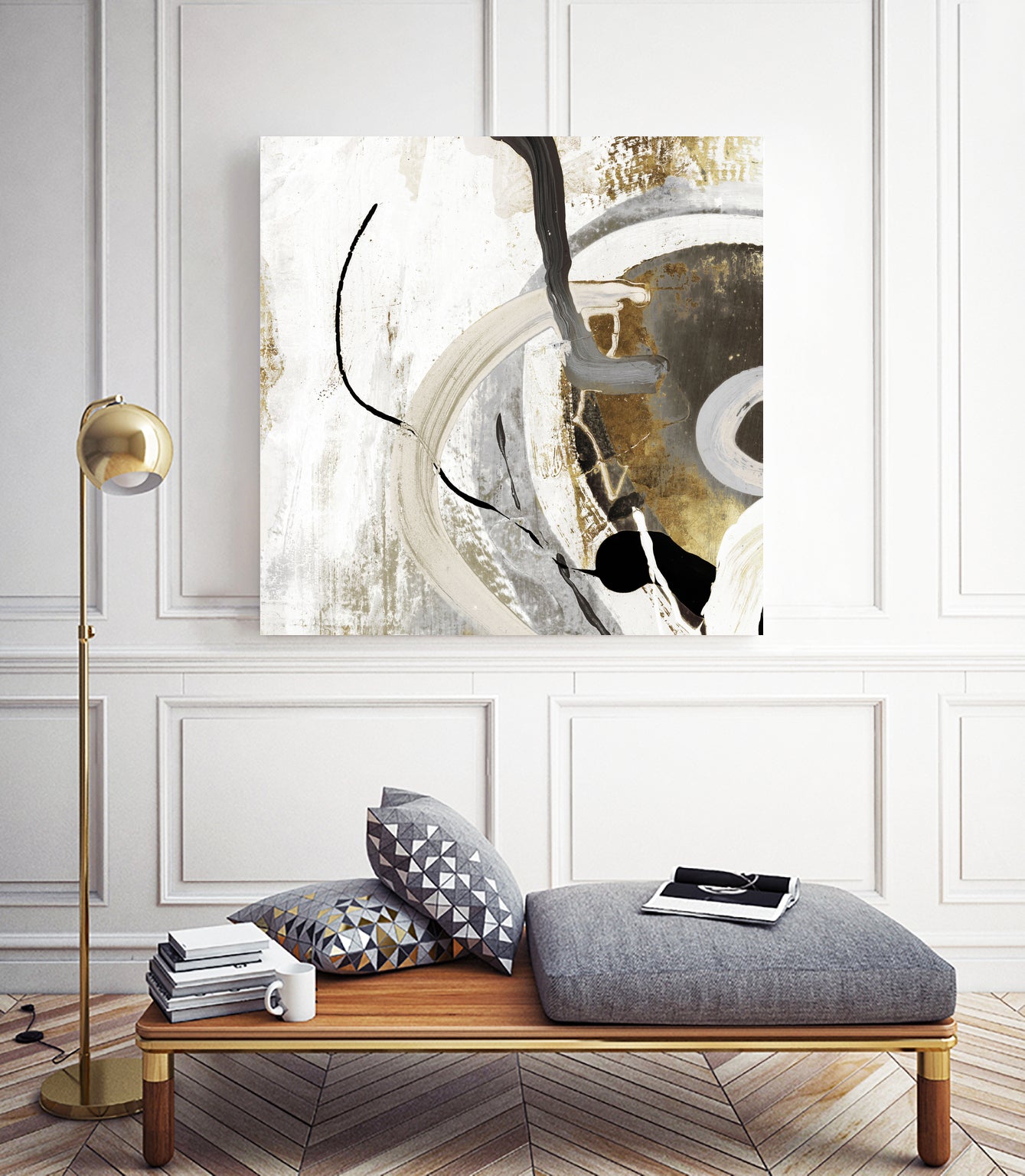 Teal - Tangled II Teal version by Pi Studio on GIANT ART - yellow mixed media