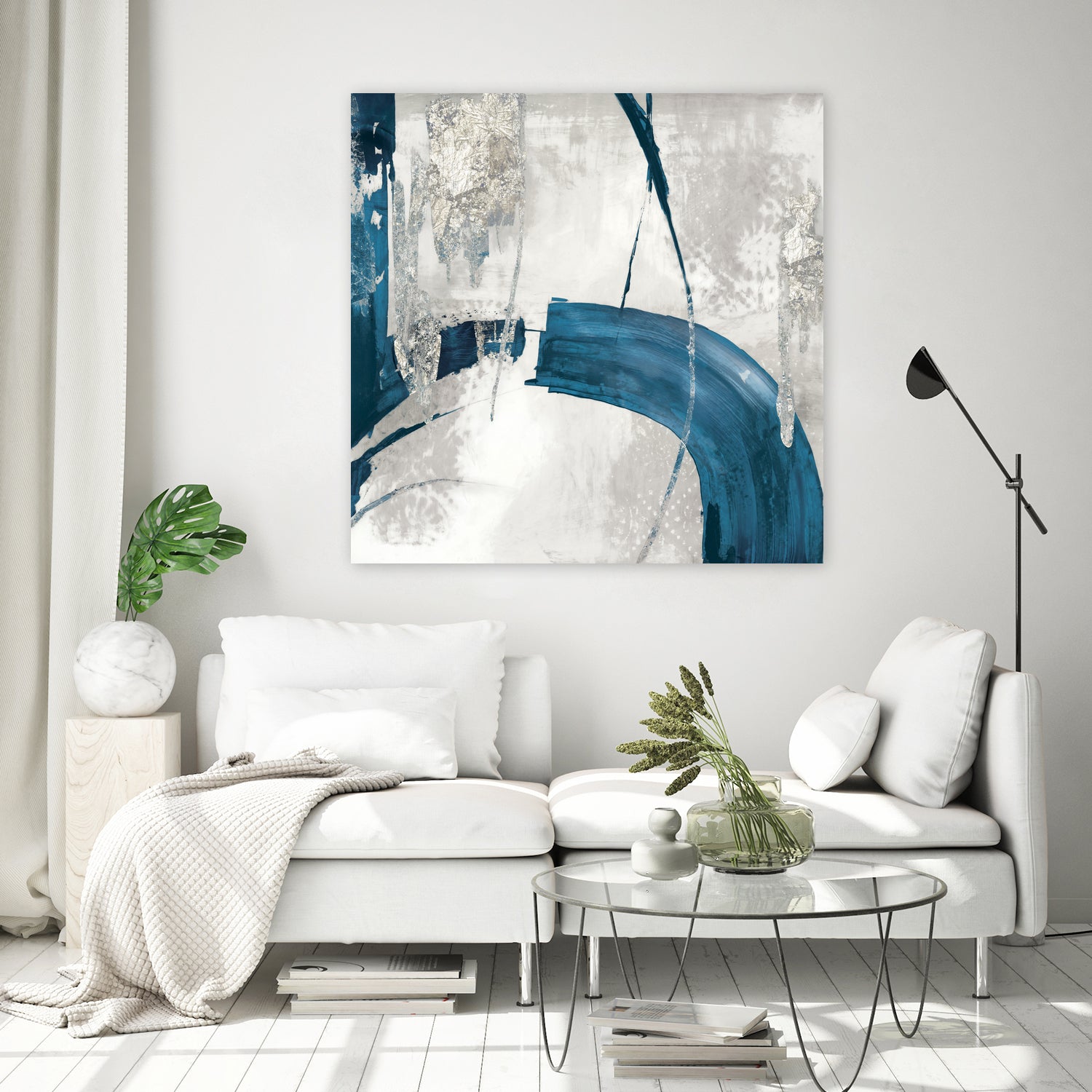 Black Ink I Indigo Version by Pi Studio on GIANT ART - blue mixed media