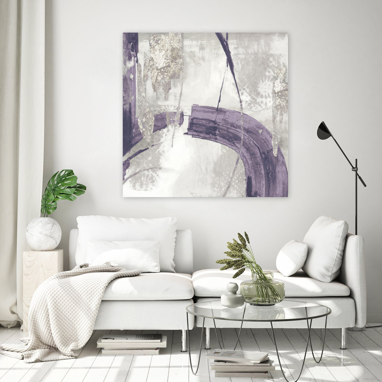 Black Ink I Lavender Version by Pi Studio on GIANT ART - fuchsia mixed media