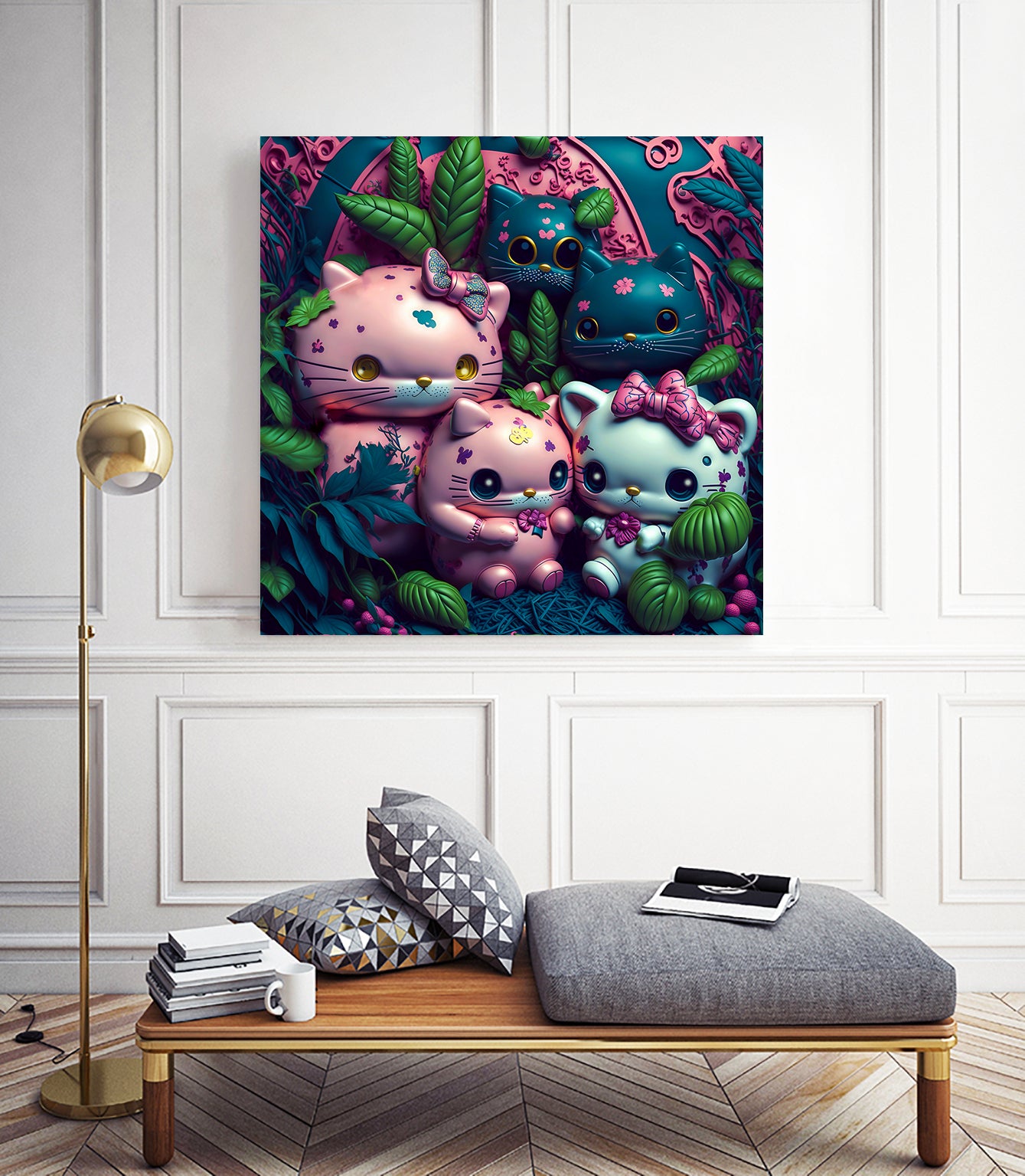 Chubby Kitties by Eric Ton on GIANT ART - white digital painting